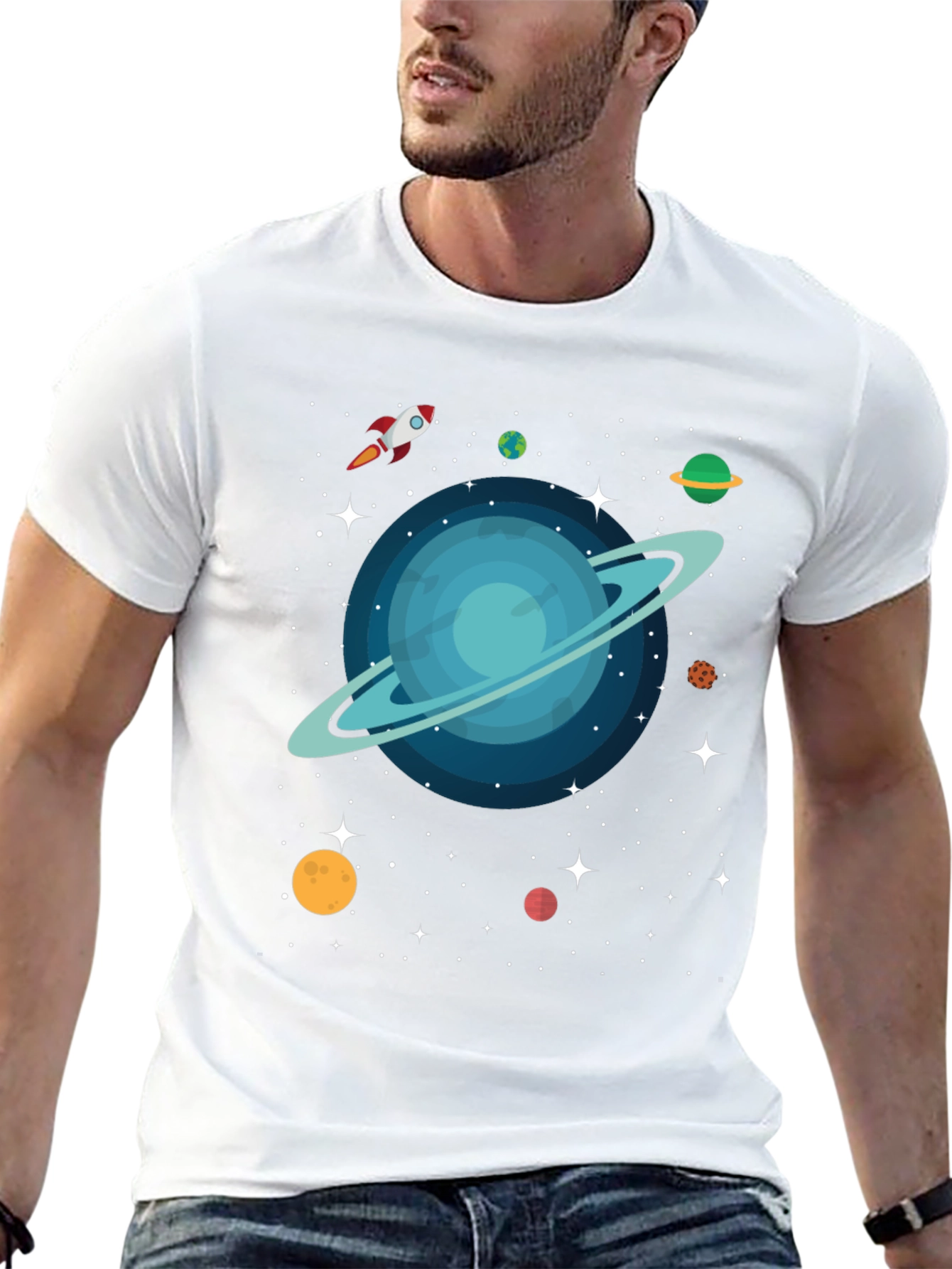 Cosmic Planet Graphic T-Shirt