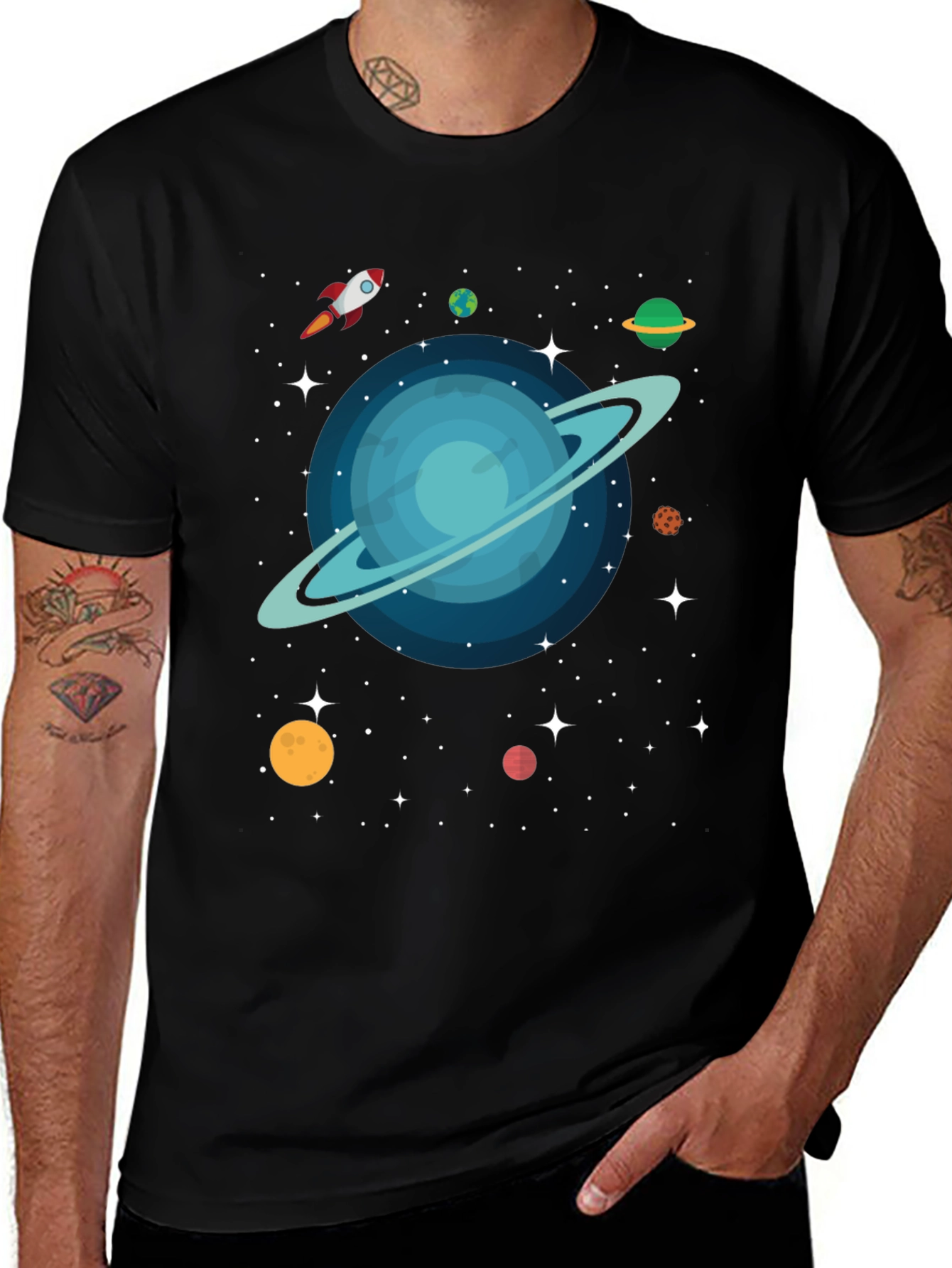 Cosmic Planet Graphic T-Shirt