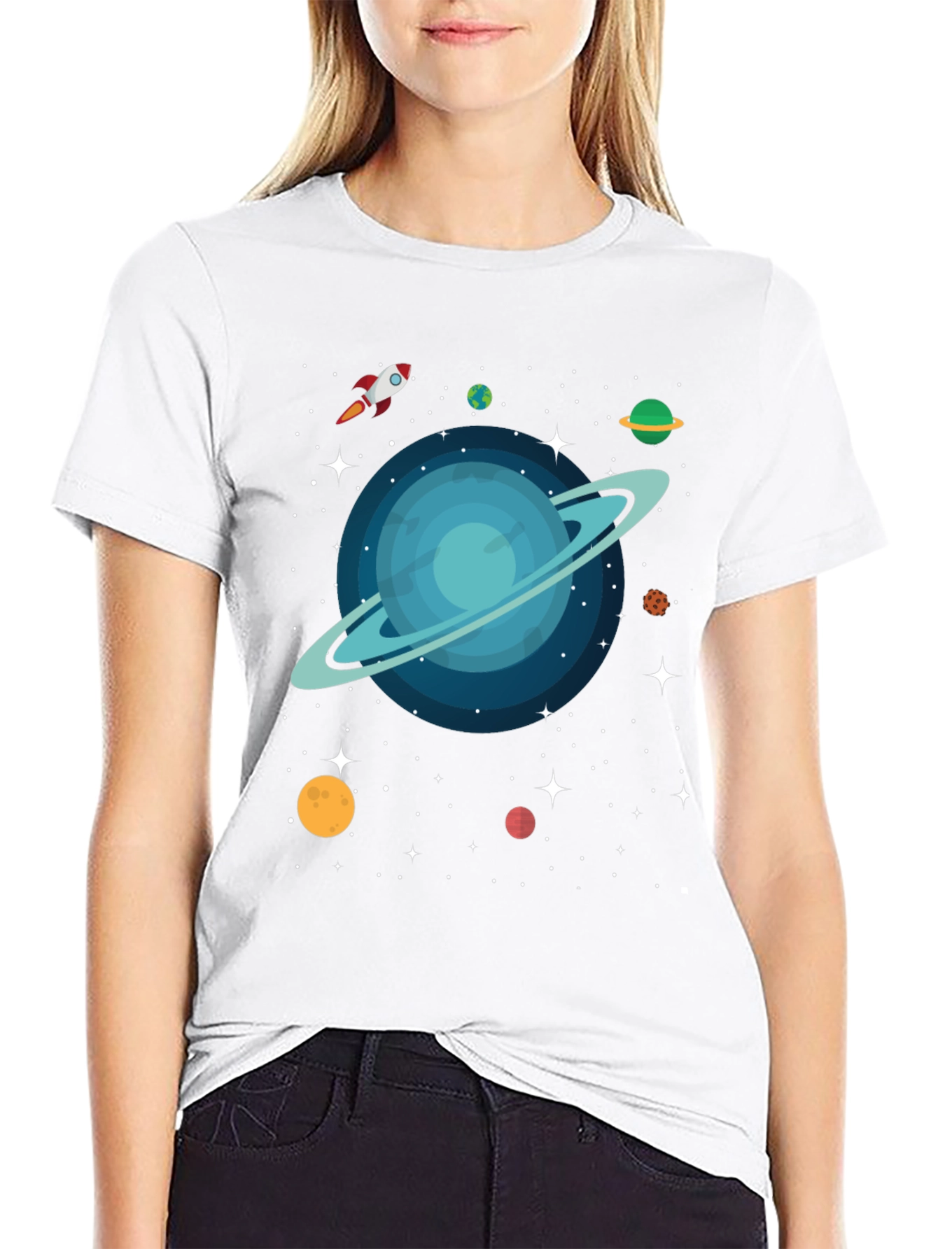 Cosmic Planet Graphic T-Shirt