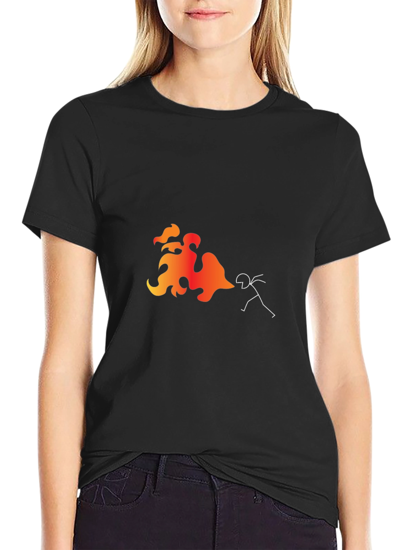 Fire Breathing Stick Figure T-Shirt