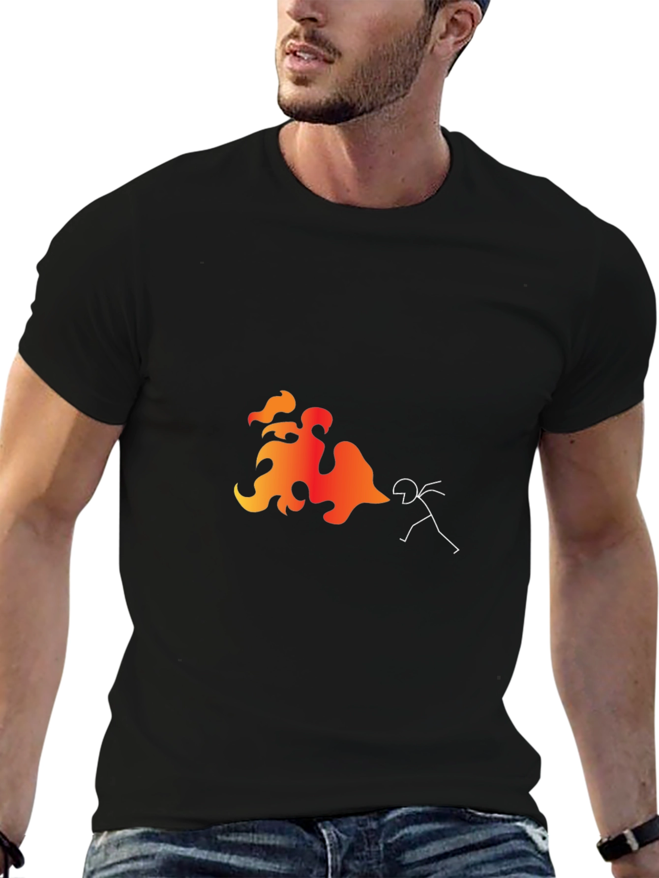 Fire Breathing Stick Figure T-Shirt