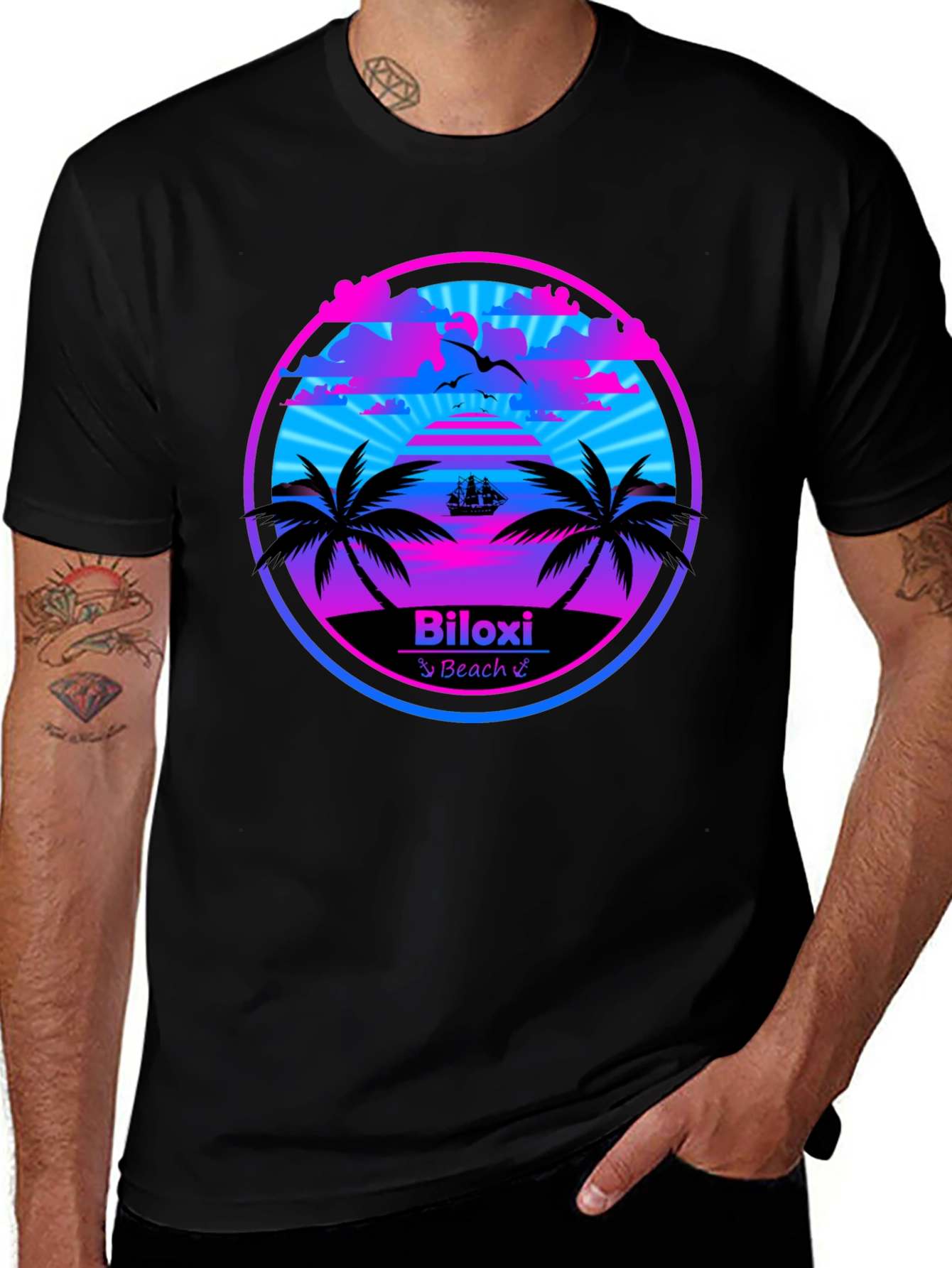 Biloxi Beach T-Shirt - Retro Summer Design