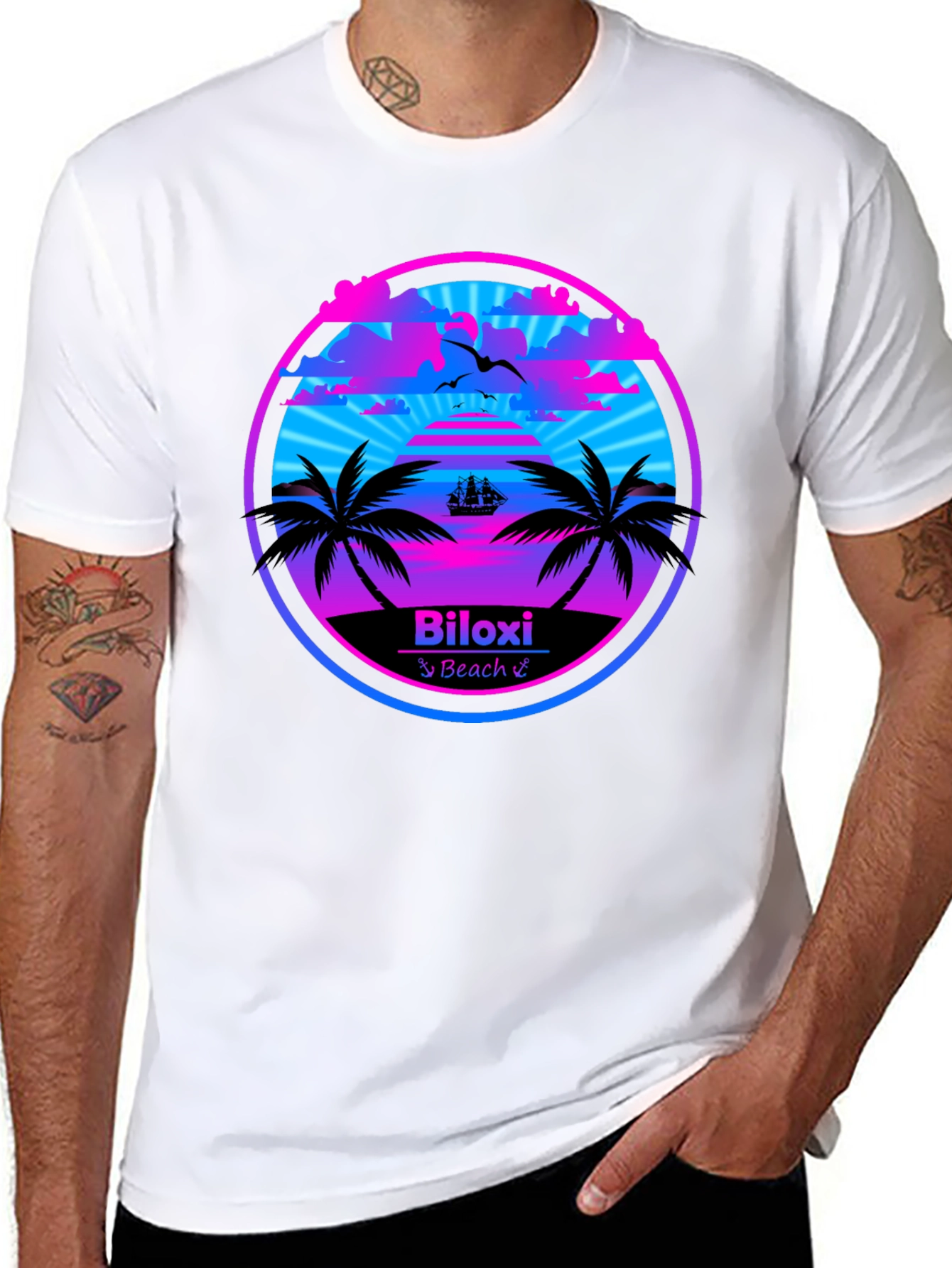 Biloxi Beach T-Shirt - Retro Summer Design