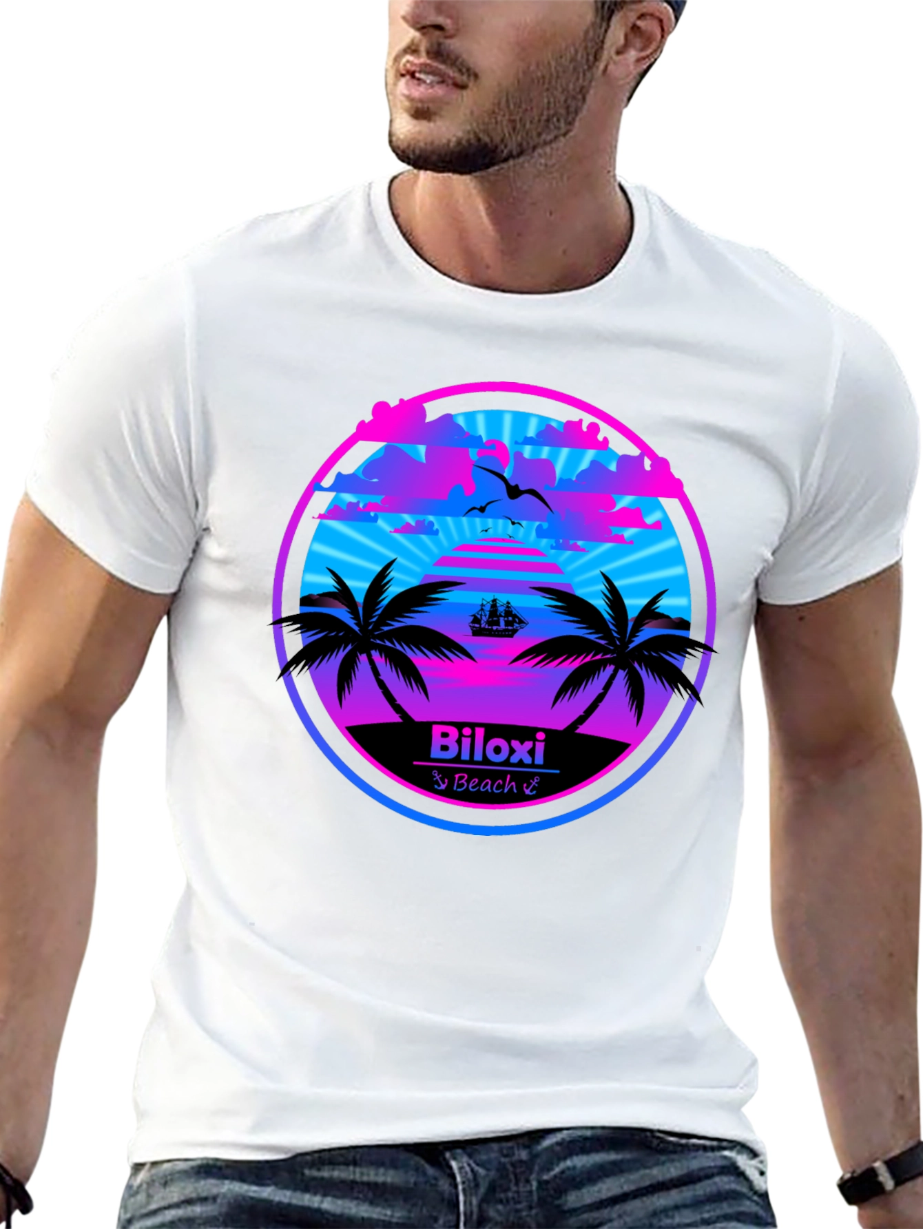Biloxi Beach T-Shirt - Retro Summer Design