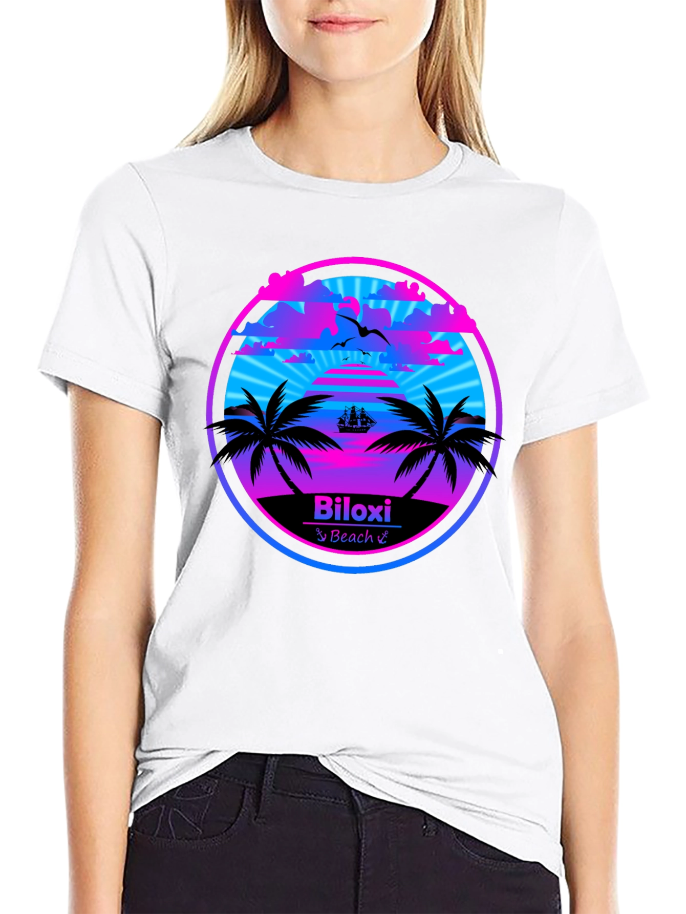 Biloxi Beach T-Shirt - Retro Summer Design