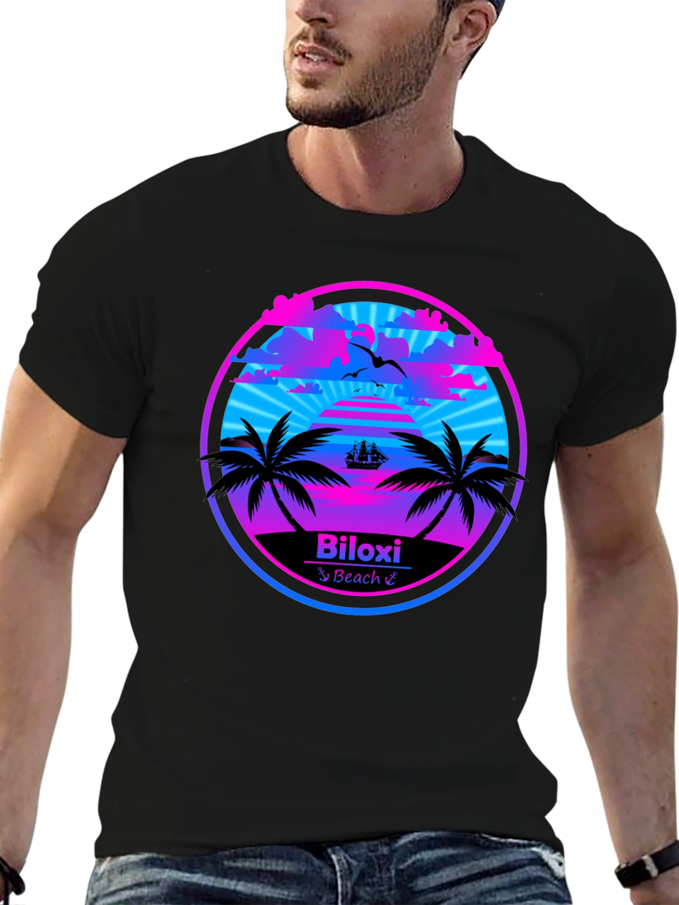 Biloxi Beach T-Shirt - Retro Summer Design