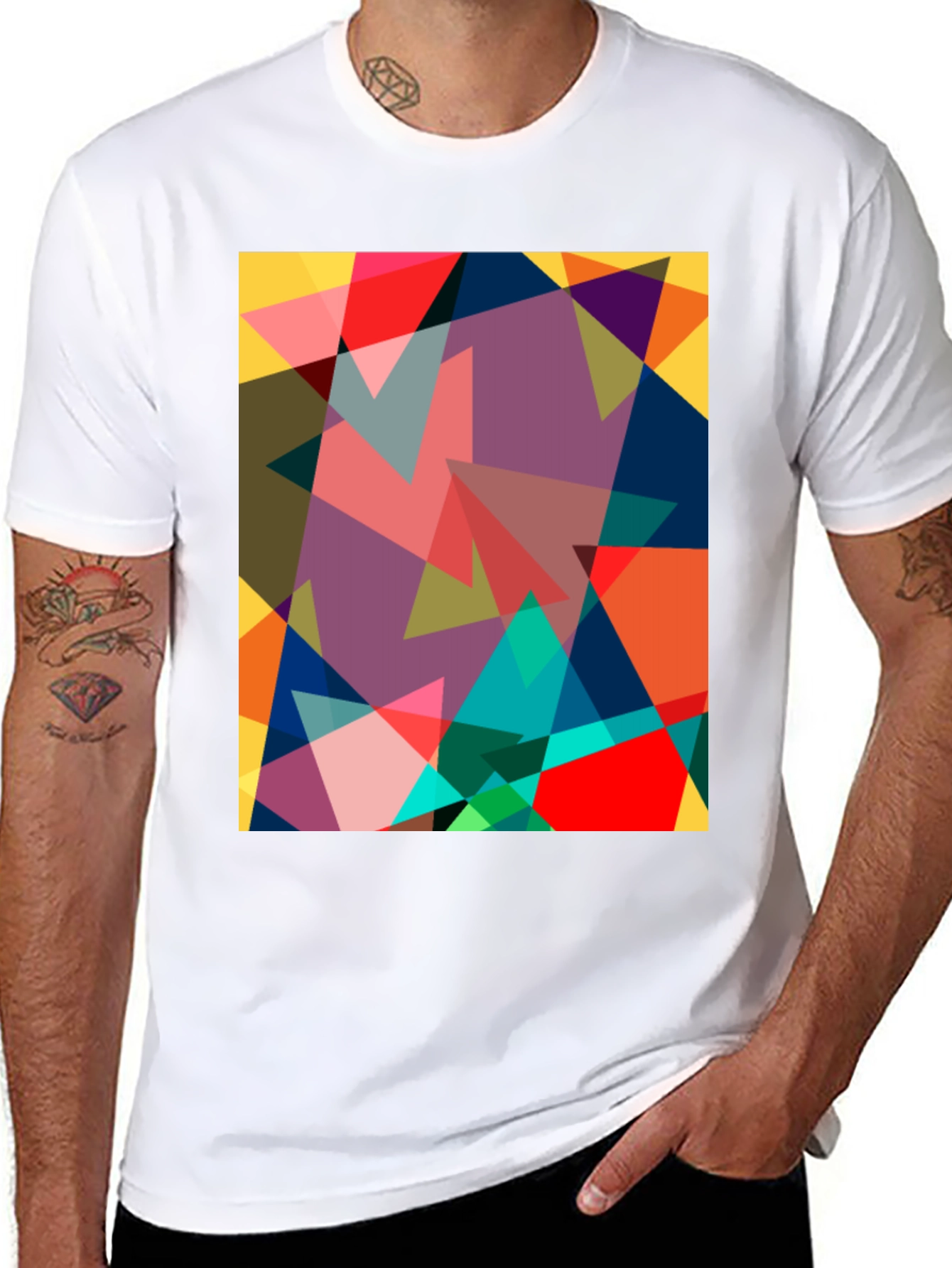 Geometric Triangle Art Graphic T-Shirt