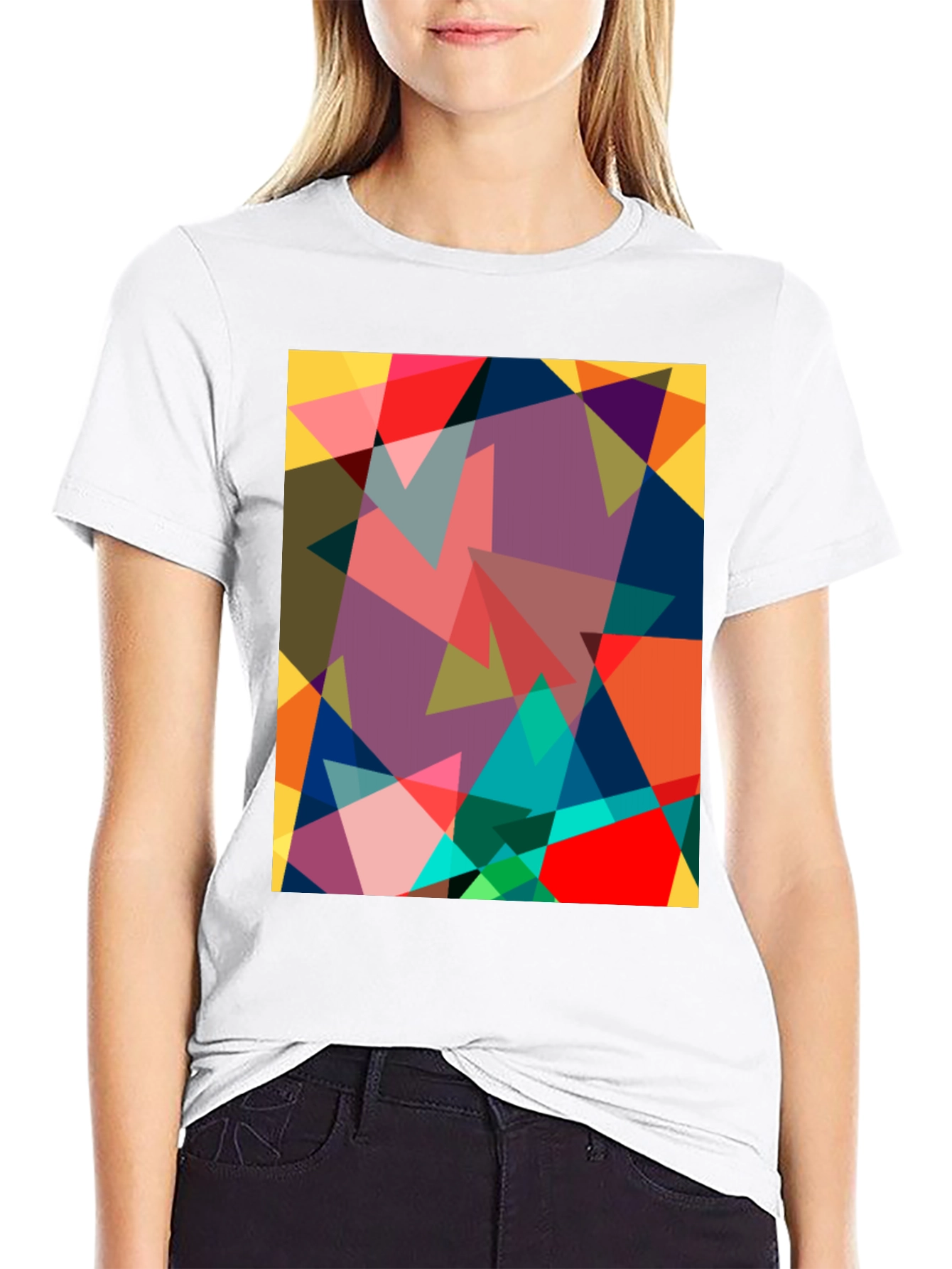 Geometric Triangle Art Graphic T-Shirt