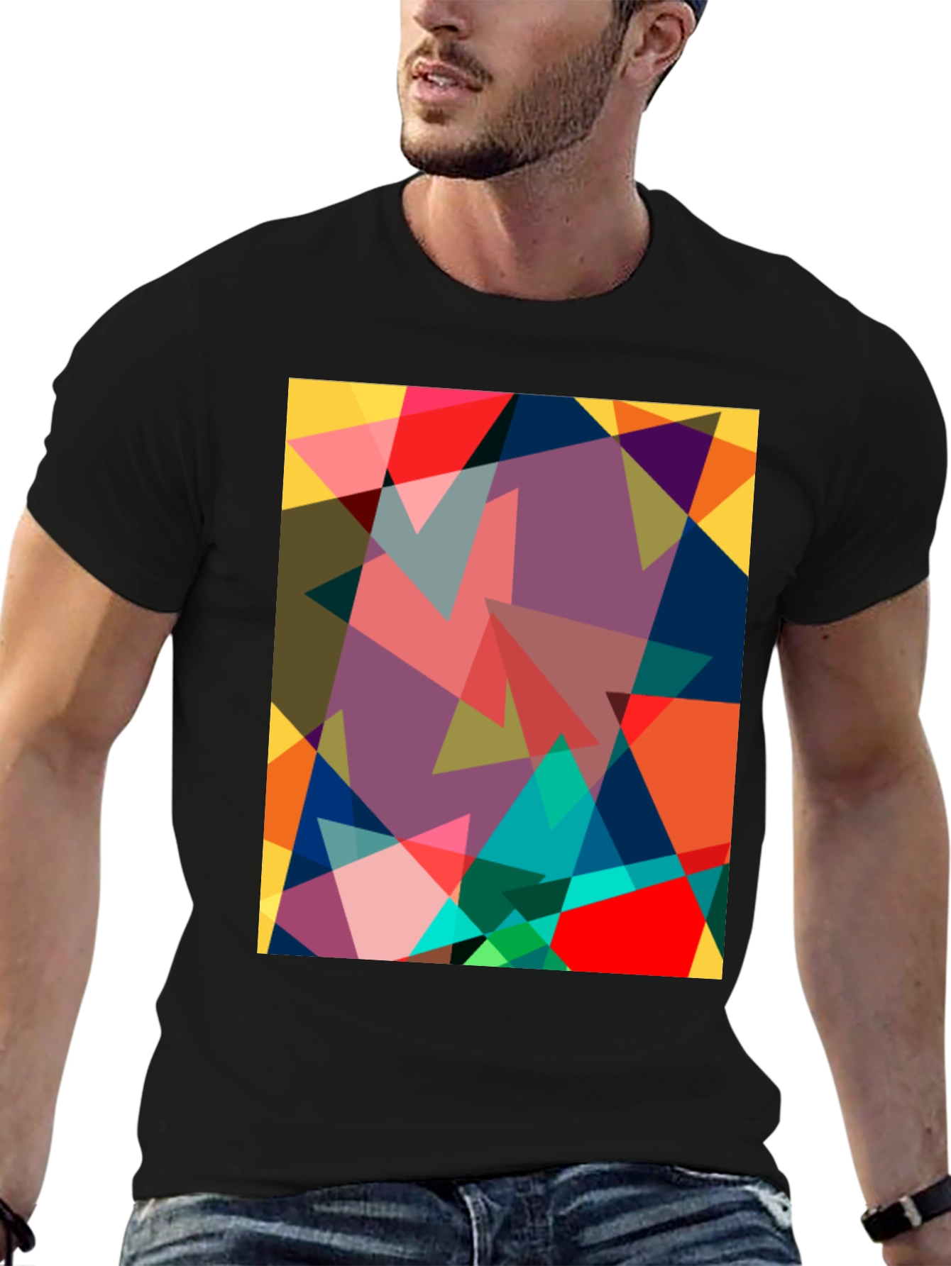 Geometric Triangle Art Graphic T-Shirt