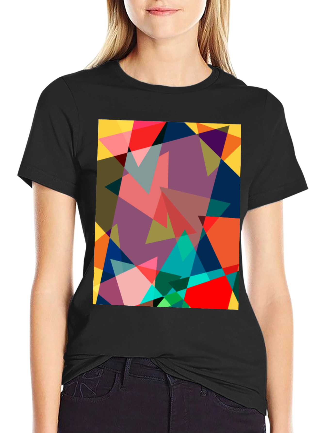 Geometric Triangle Art Graphic T-Shirt