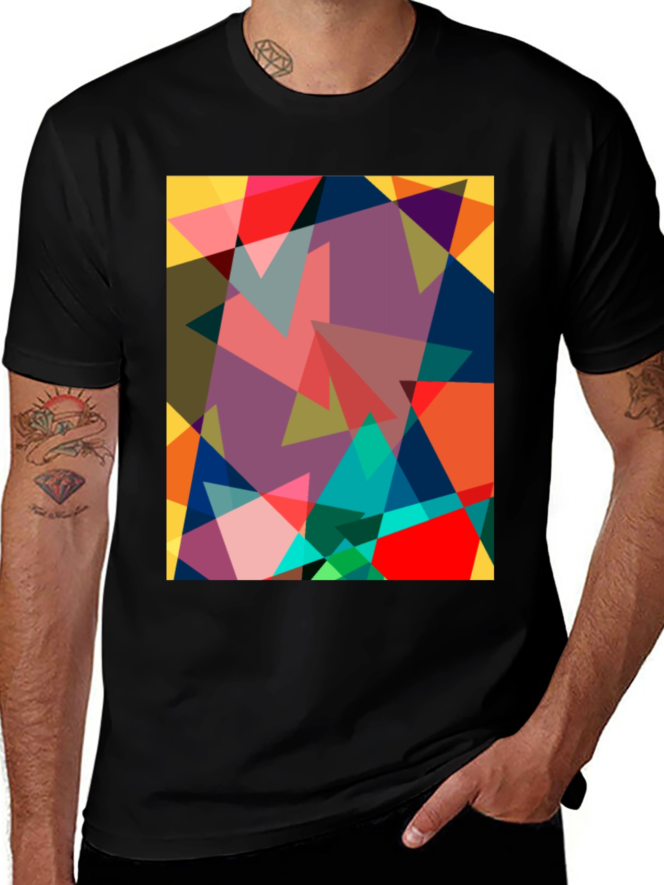 Geometric Triangle Art Graphic T-Shirt
