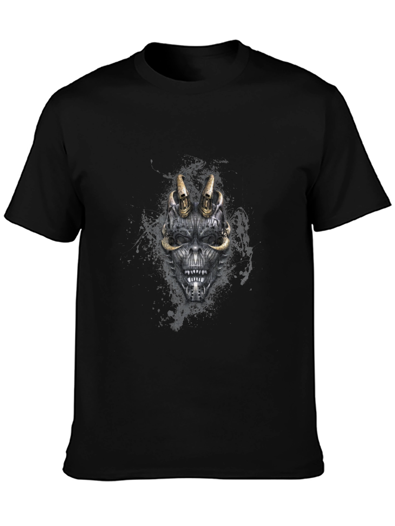 Skull Mask Graphic Black T-Shirt