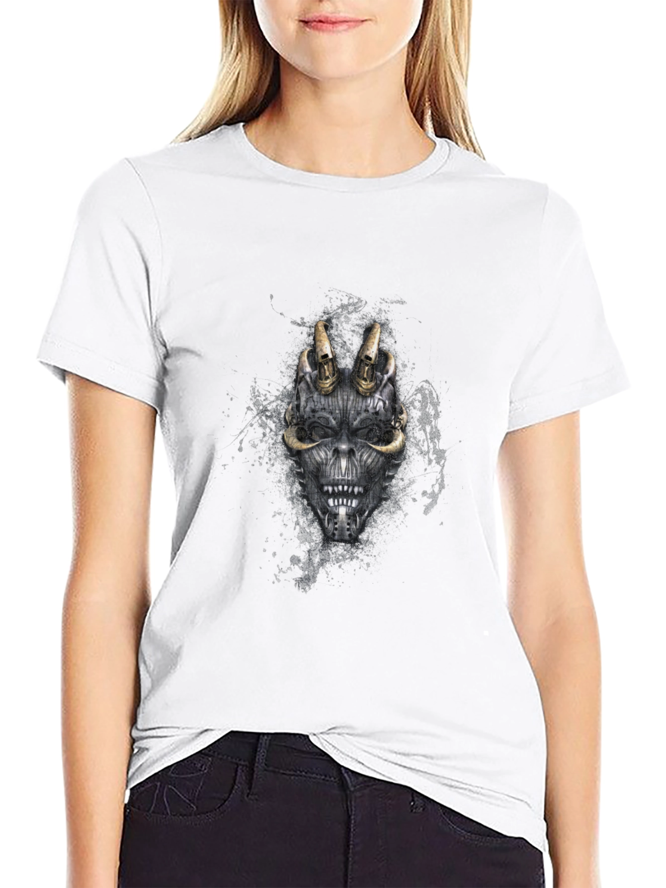 Skull Mask Graphic Black T-Shirt