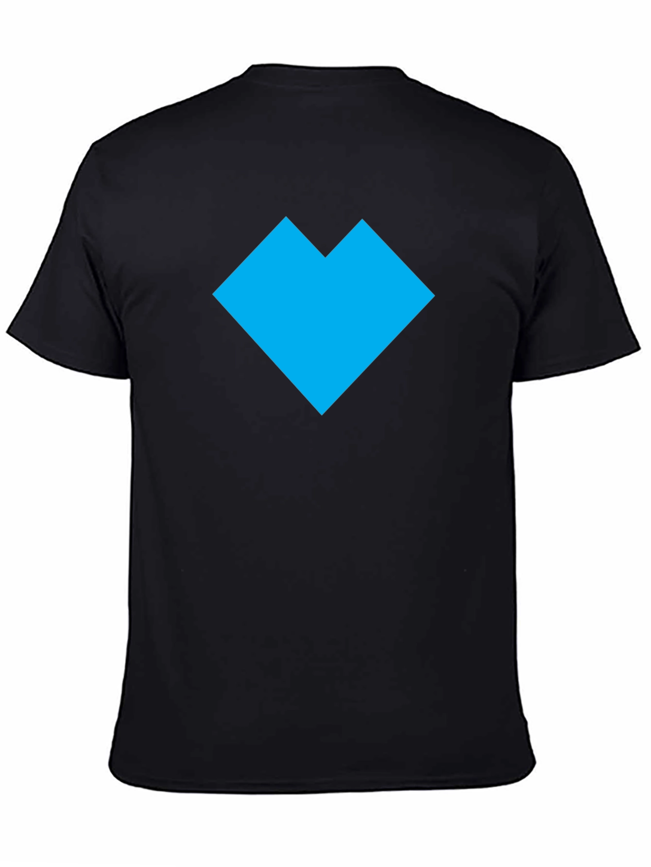Modern Geometric Heart T-Shirt - Casual Black Tee