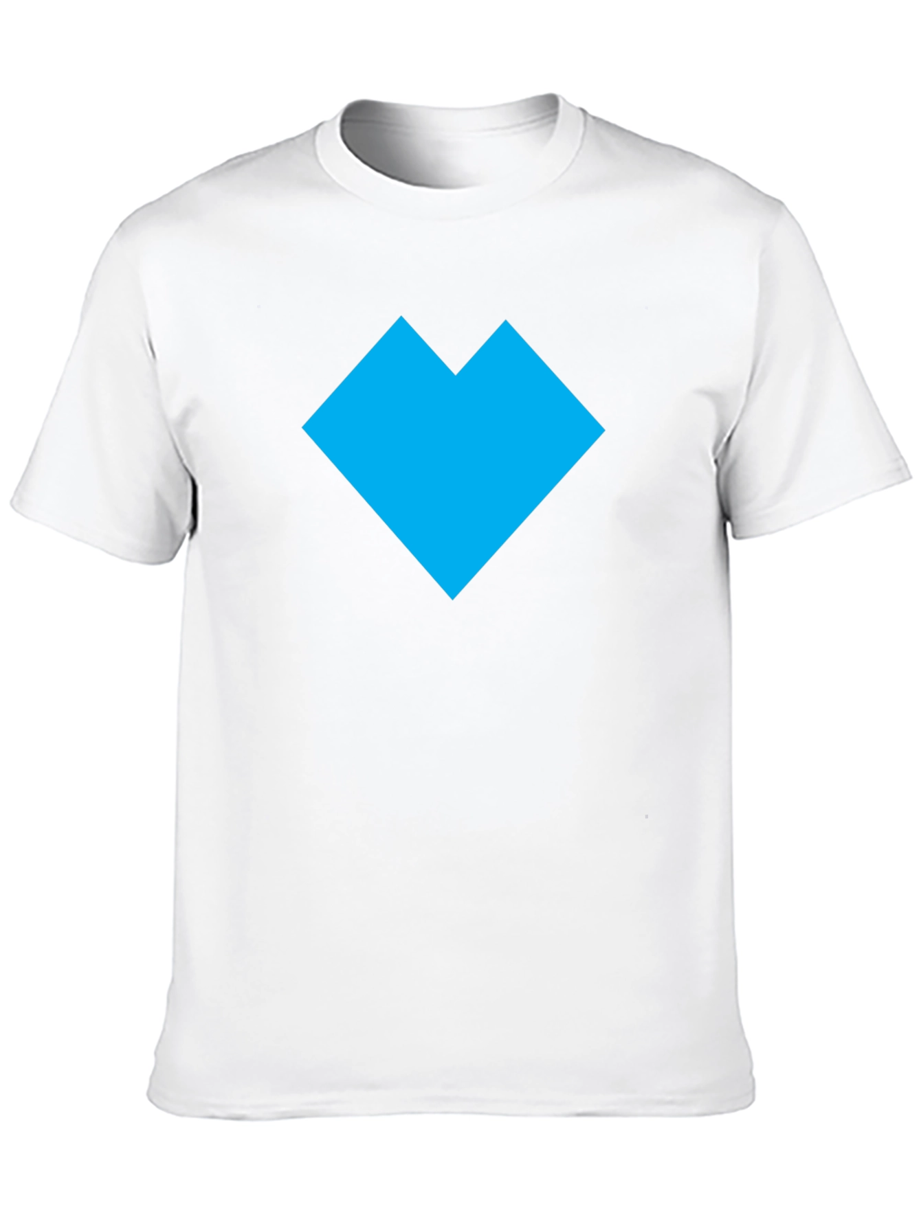 Modern Geometric Heart T-Shirt - Casual Black Tee