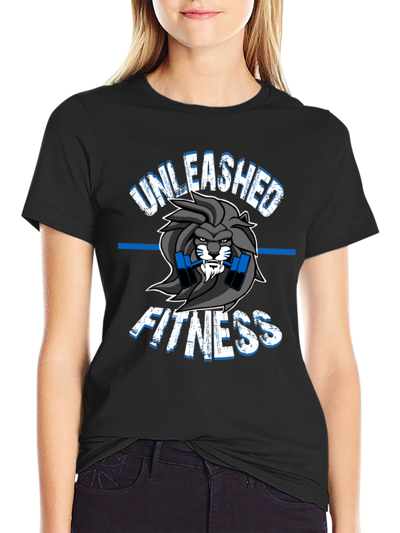 Unleashed Fitness Lion Graphic T-Shirt - Gym Wear