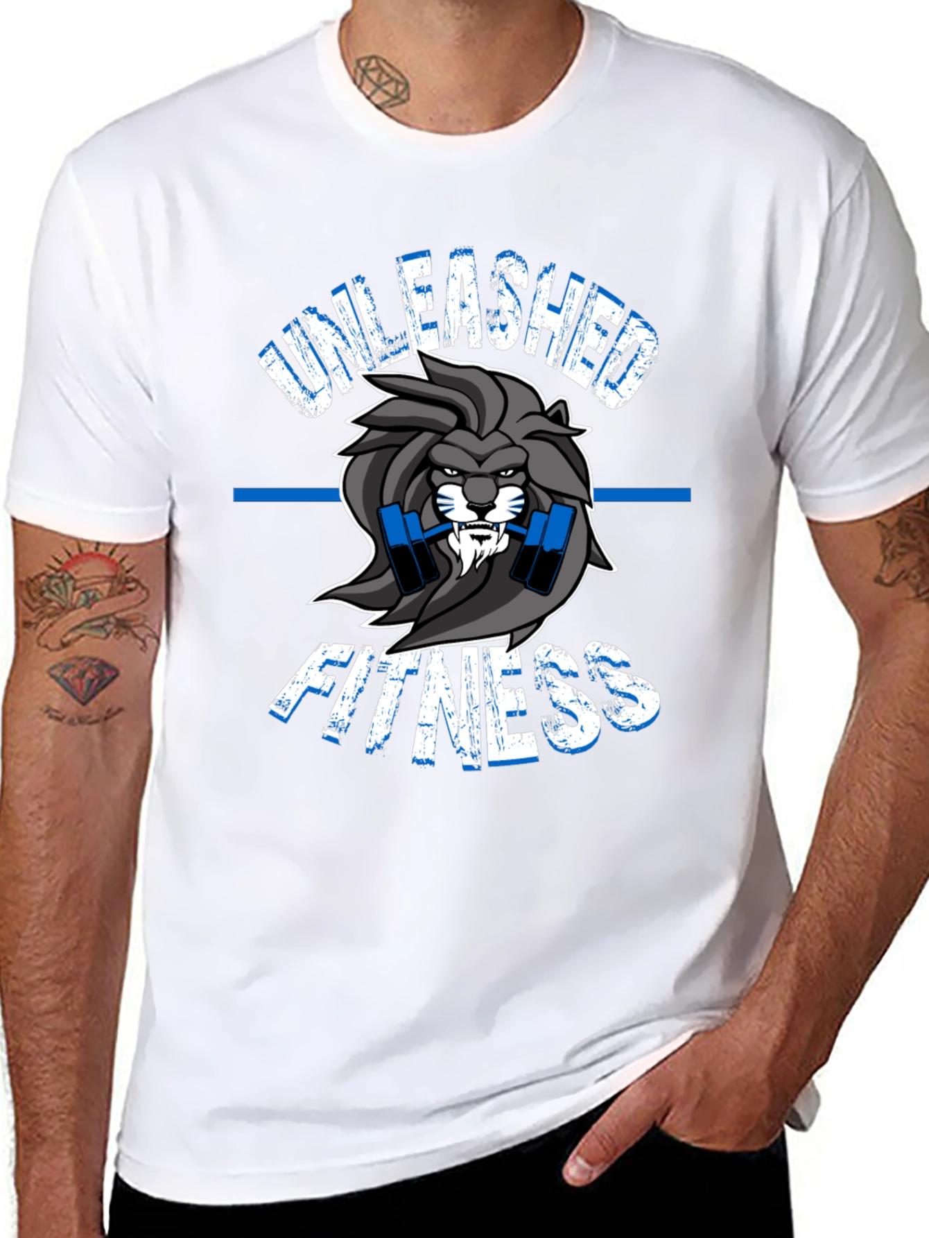 Unleashed Fitness Lion Graphic T-Shirt - Gym Wear