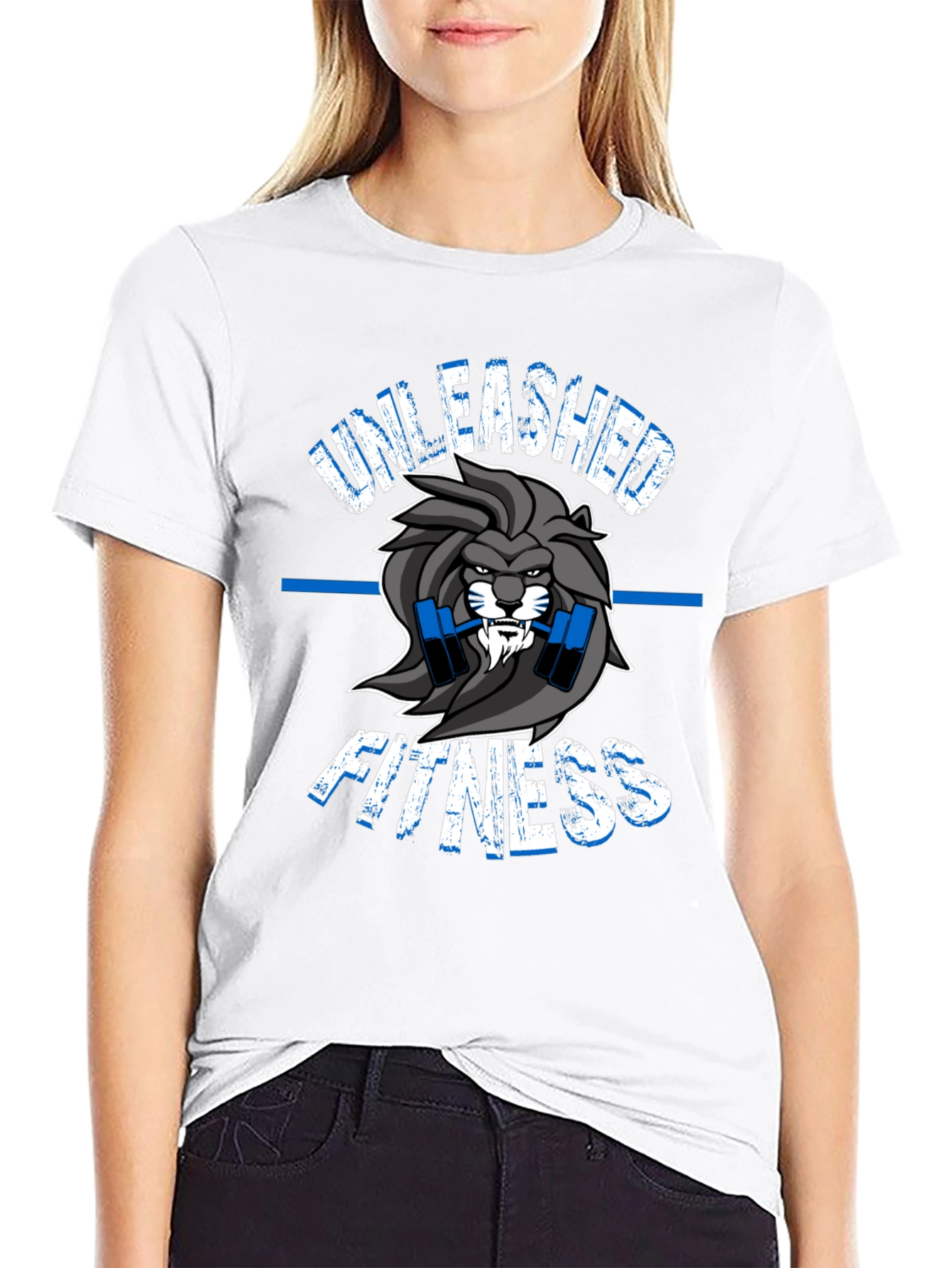 Unleashed Fitness Lion Graphic T-Shirt - Gym Wear