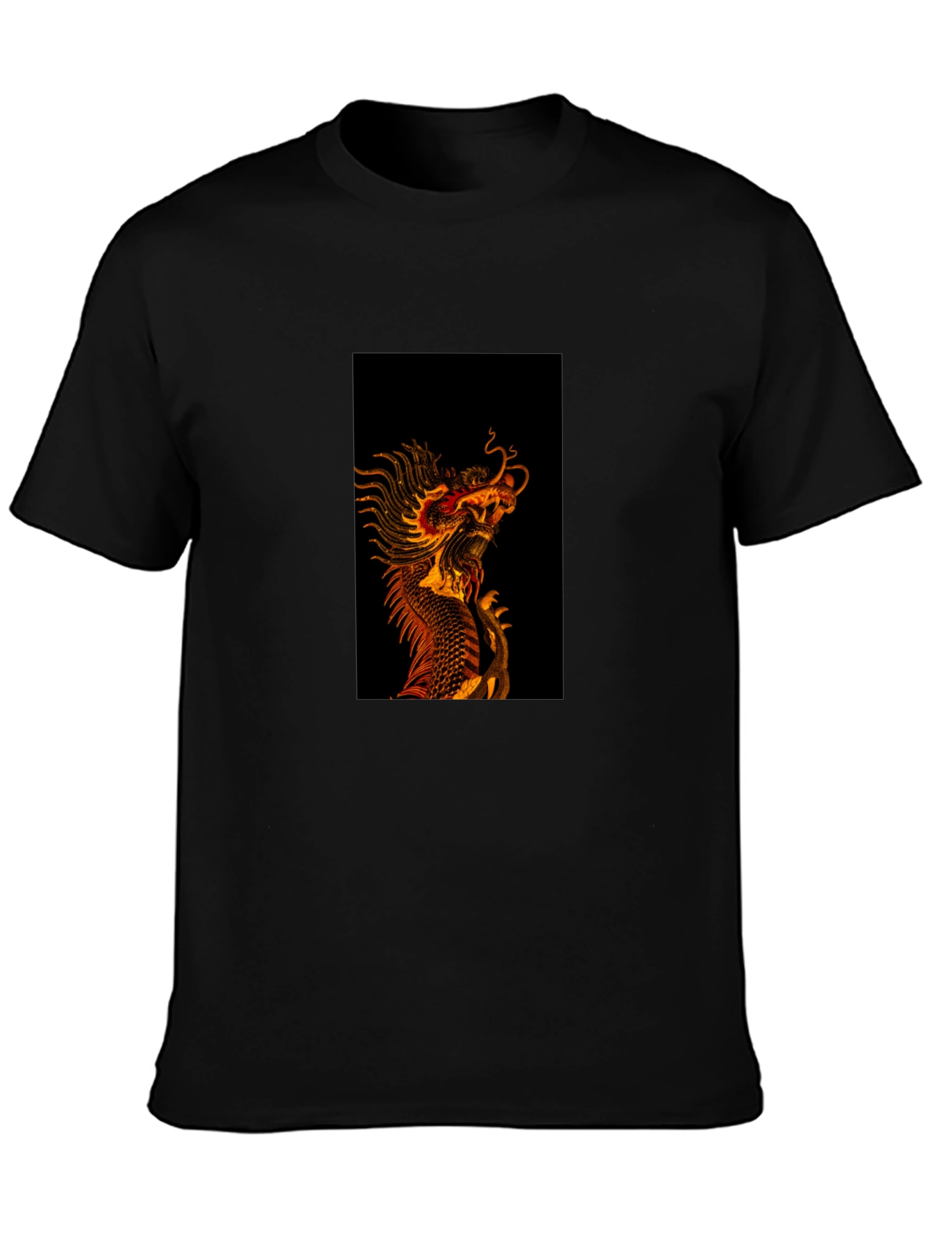 Dragon Graphic Tee - Black Cotton Blend