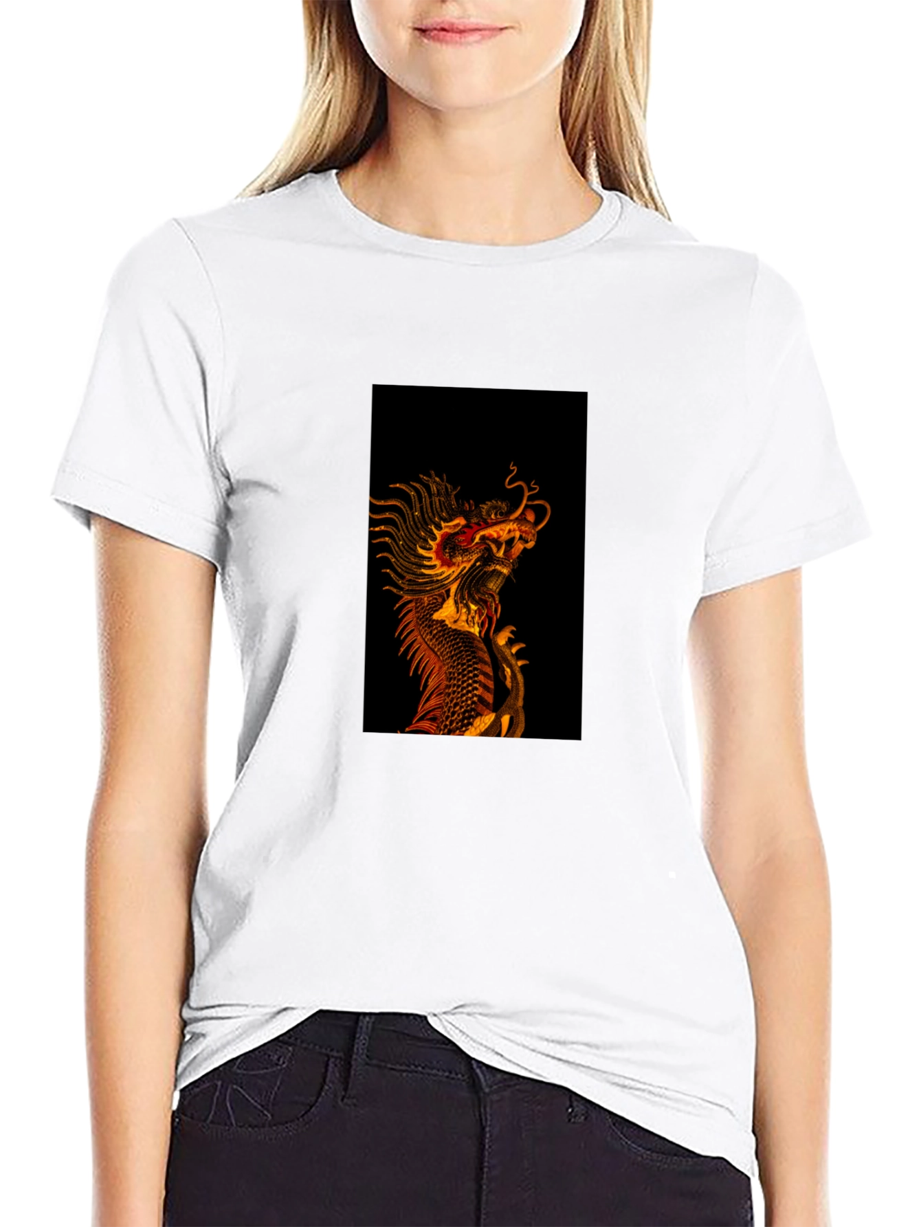 Dragon Graphic Tee - Black Cotton Blend