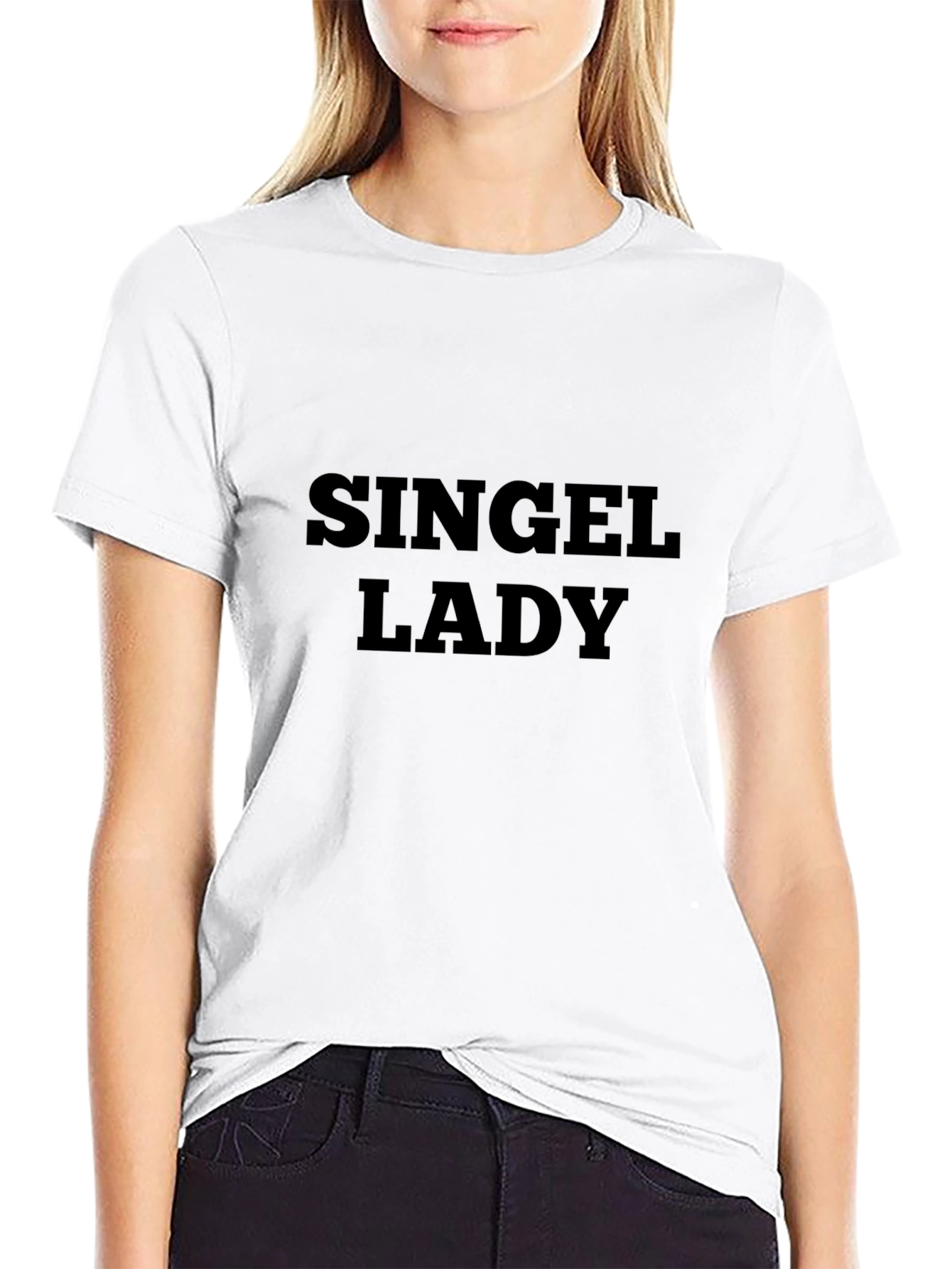 Single Lady Tee - Classic Black Crew Neck
