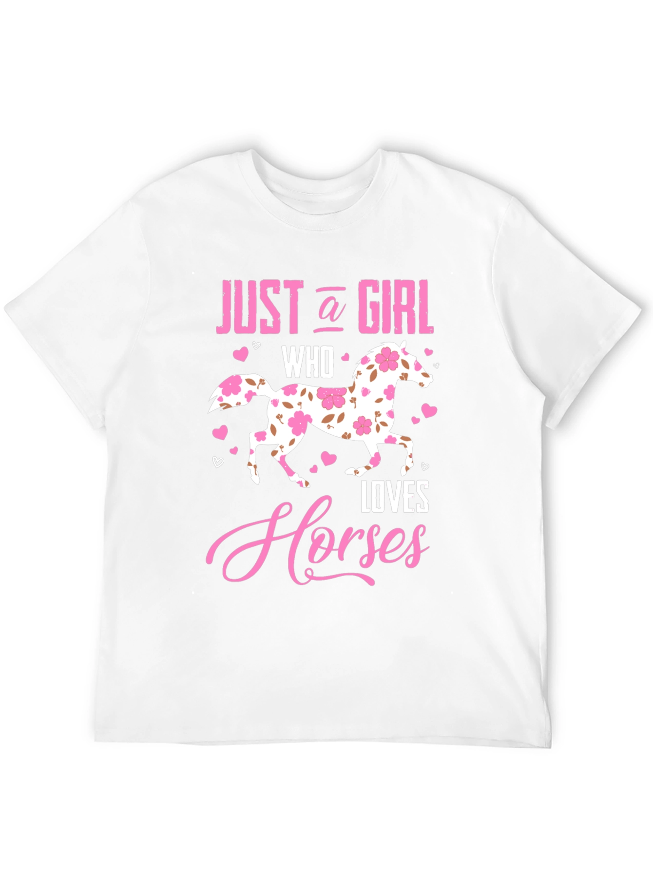Just a Girl Who Loves Horses Black T-Shirt