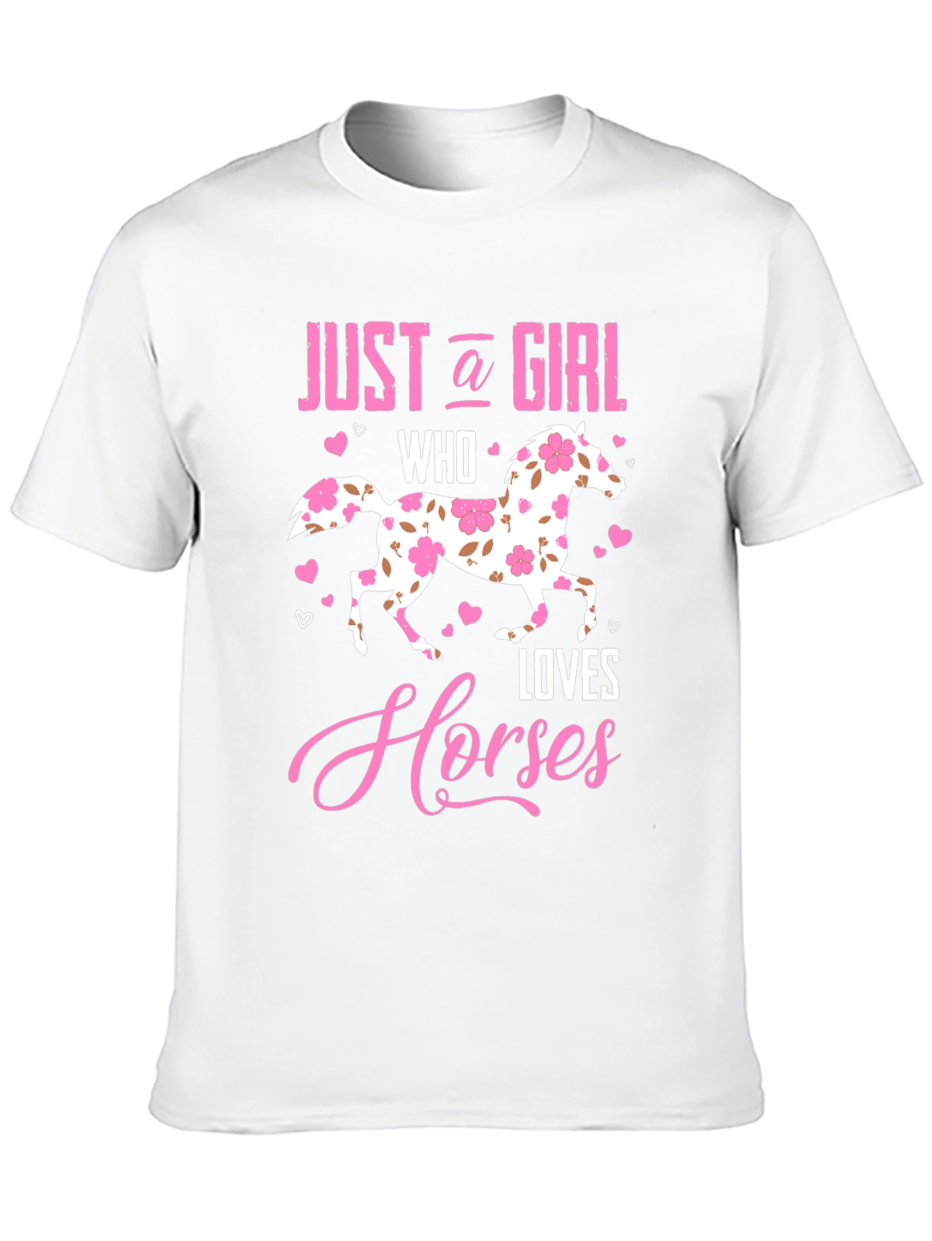 Just a Girl Who Loves Horses Black T-Shirt
