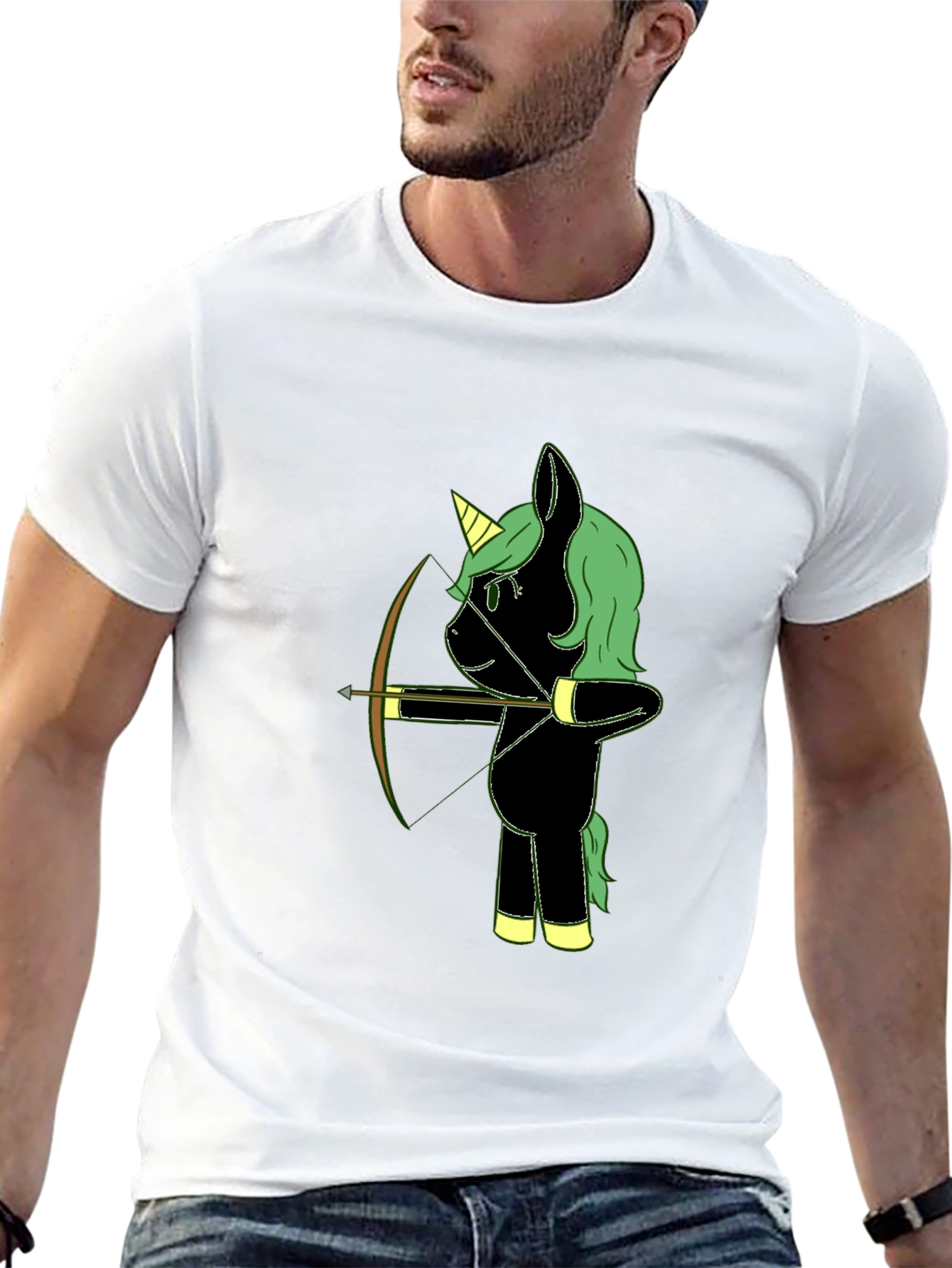 Unicorn Archer Black T-Shirt