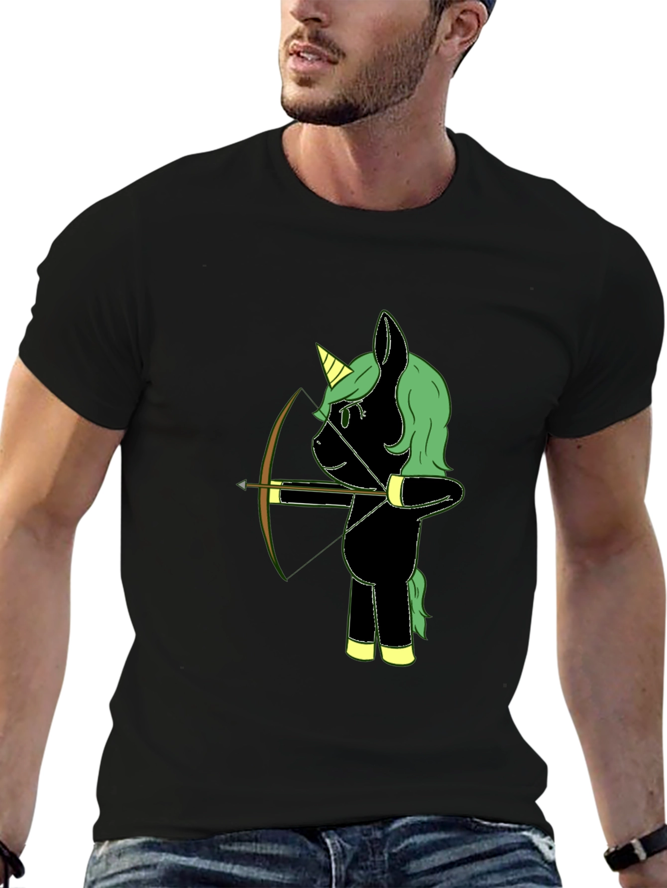 Unicorn Archer Black T-Shirt