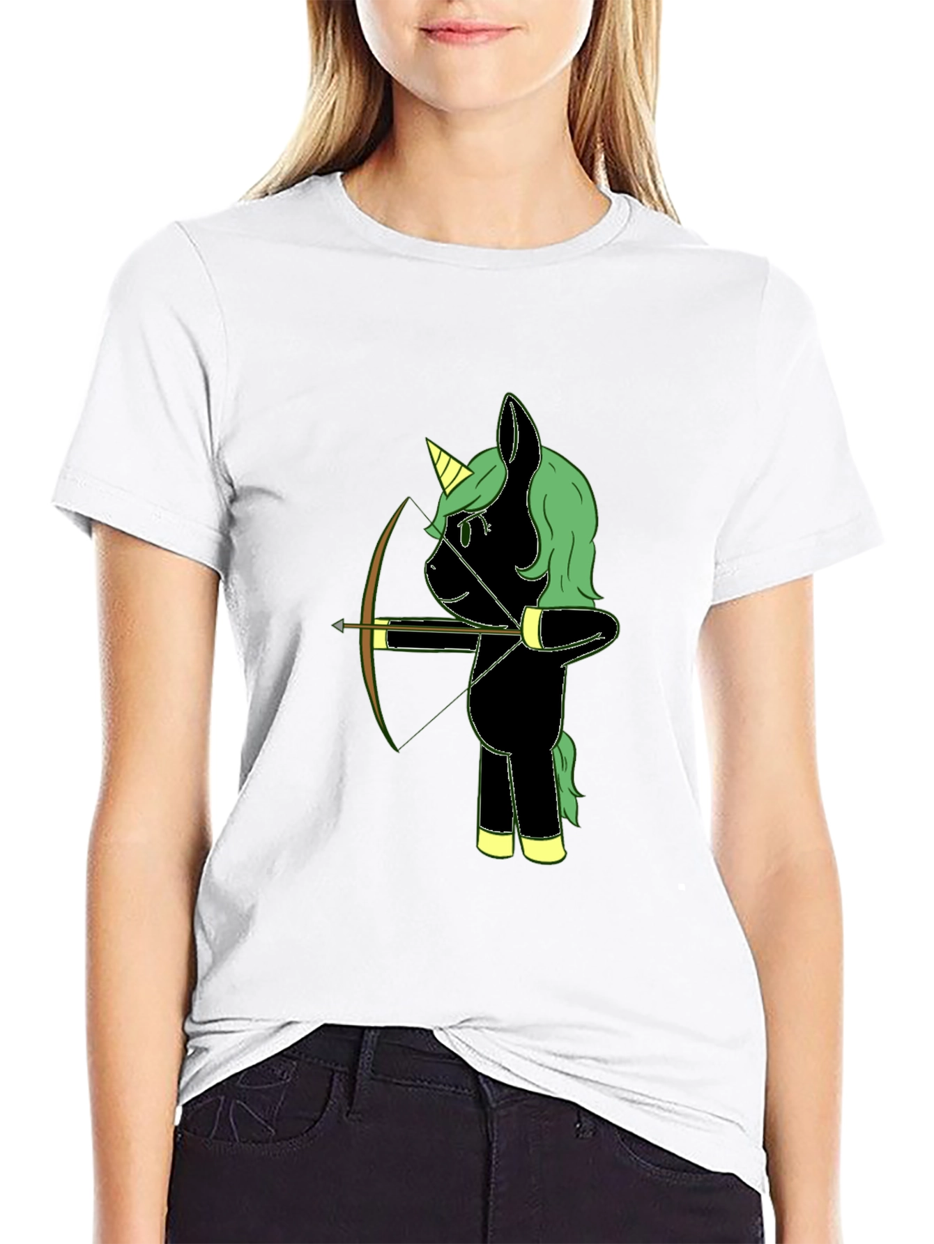 Unicorn Archer Black T-Shirt