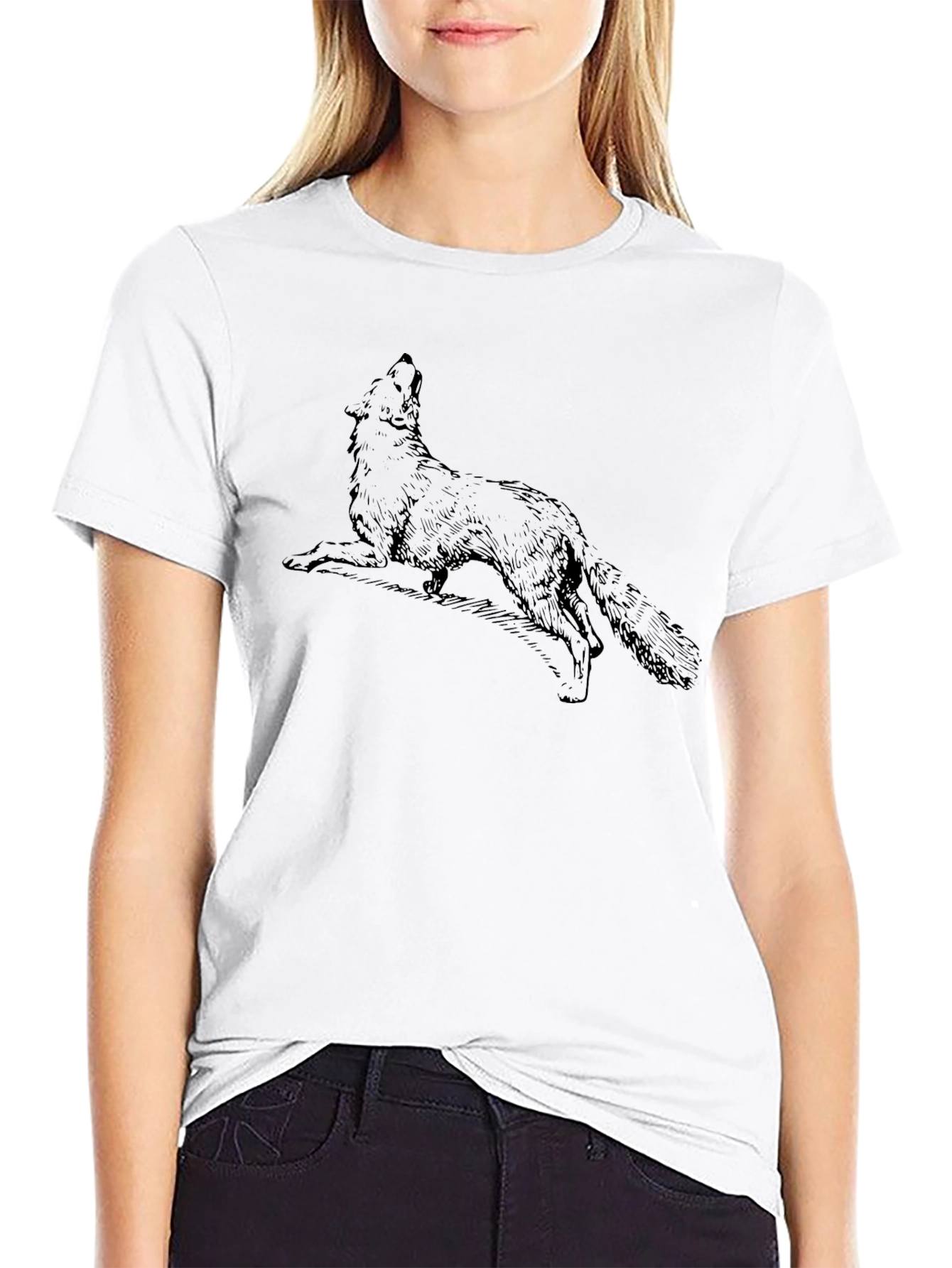 Black Wolf Graphic Tee - Mens Casual Style