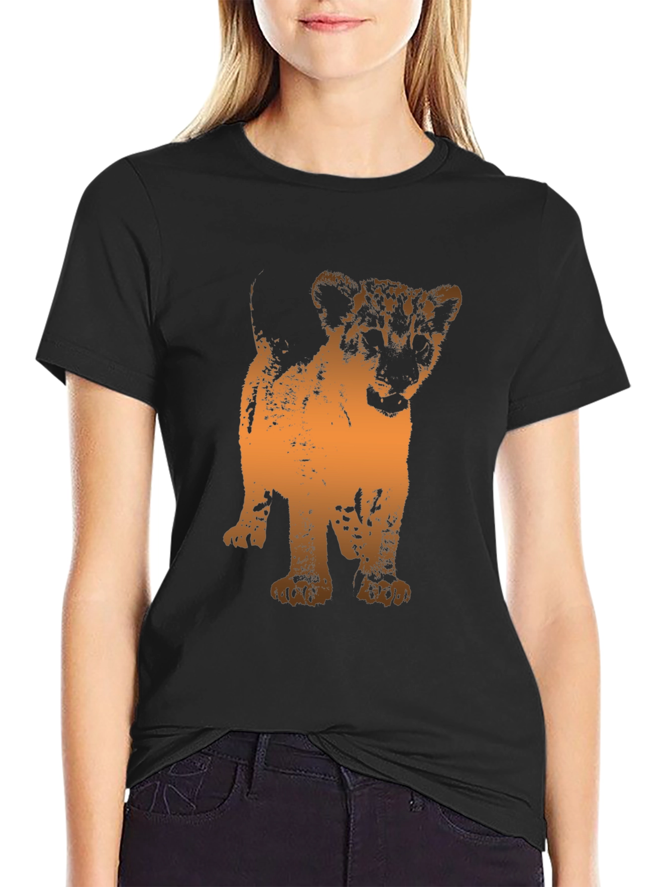 Lion Cub Graphic Tee - Black T-Shirt