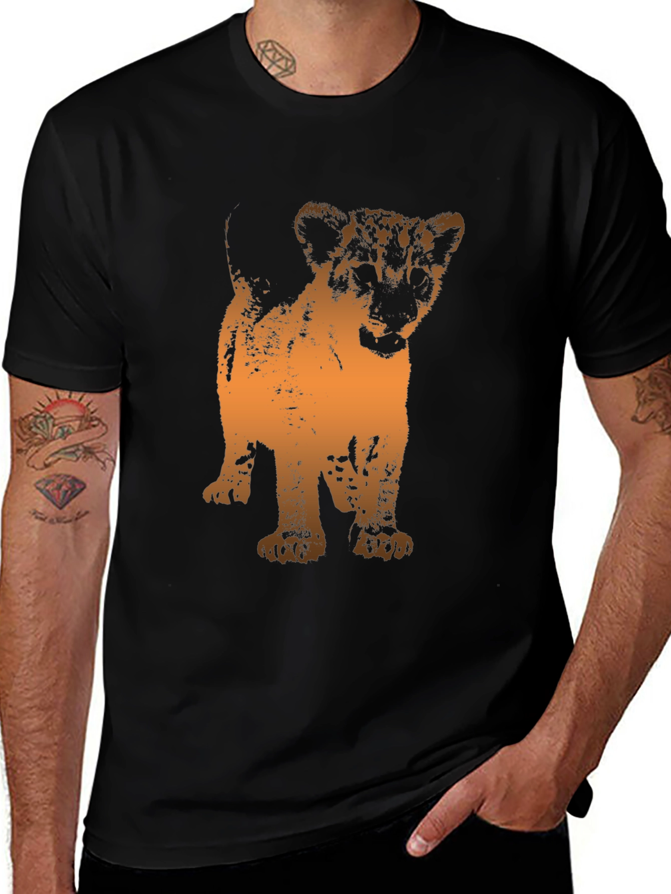 Lion Cub Graphic Tee - Black T-Shirt