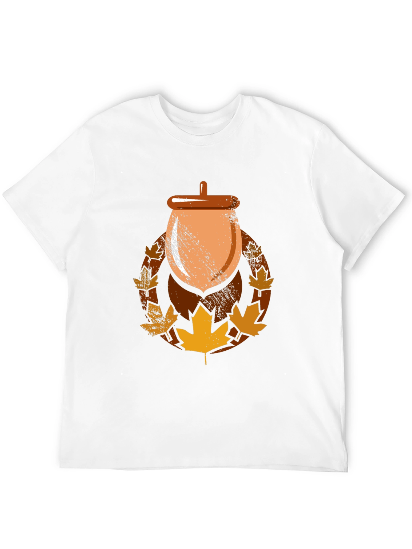 Autumn Acorn Leaf Graphic T-Shirt