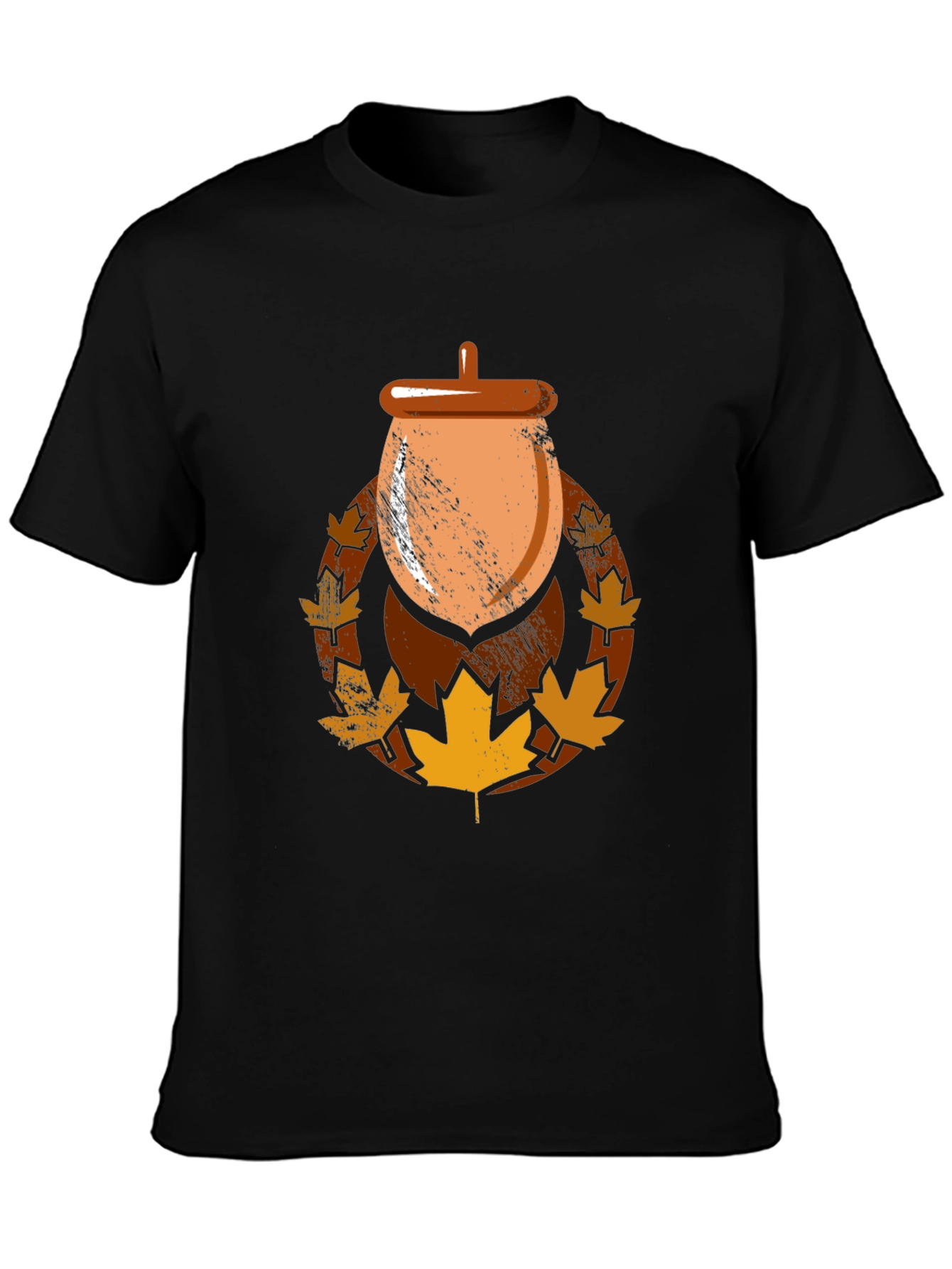Autumn Acorn Leaf Graphic T-Shirt