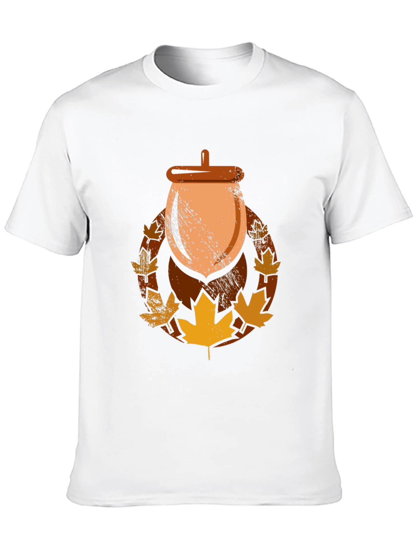 Autumn Acorn Leaf Graphic T-Shirt