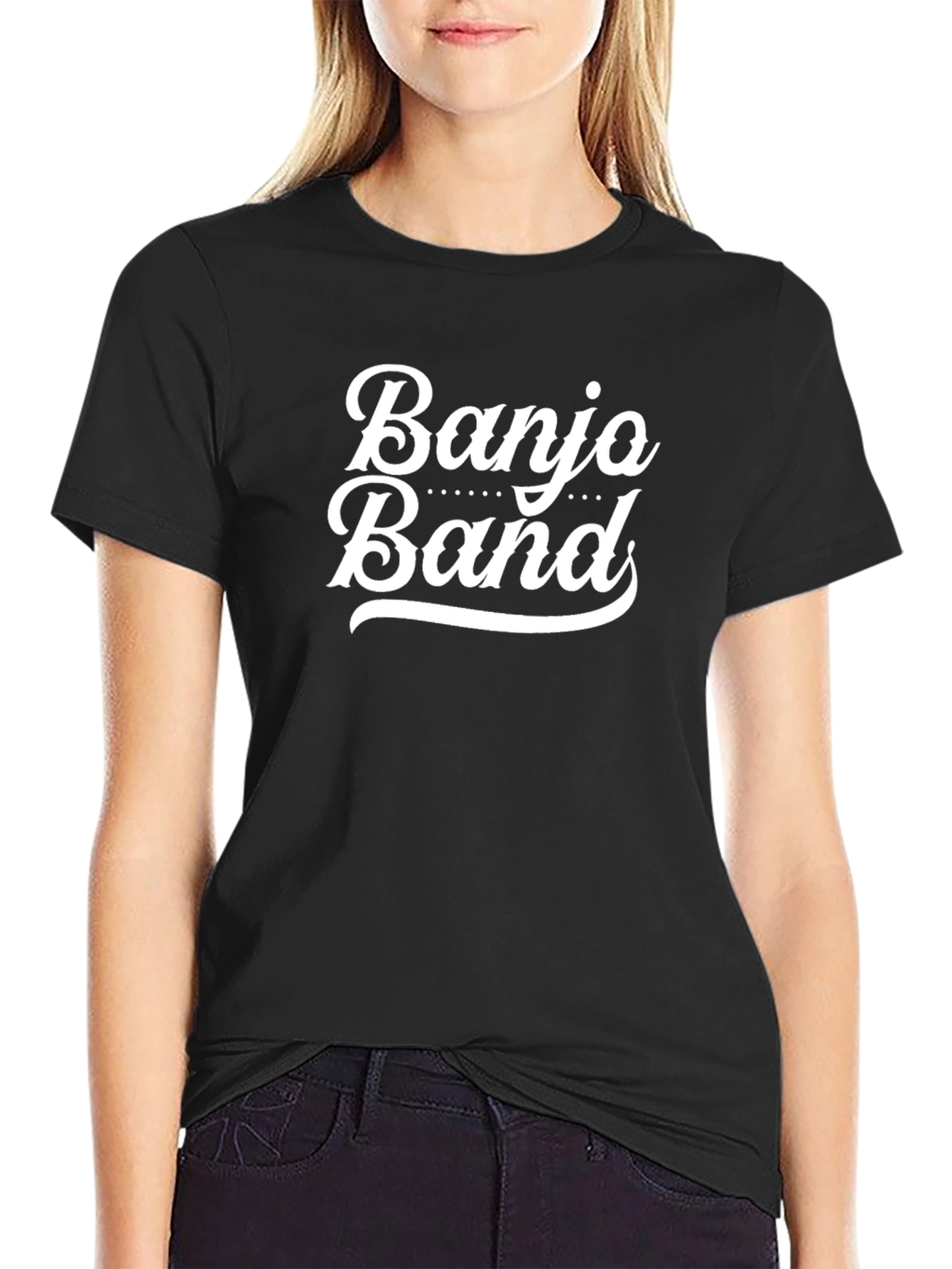 Banjo Band Graphic Tee - Black Cotton T-Shirt