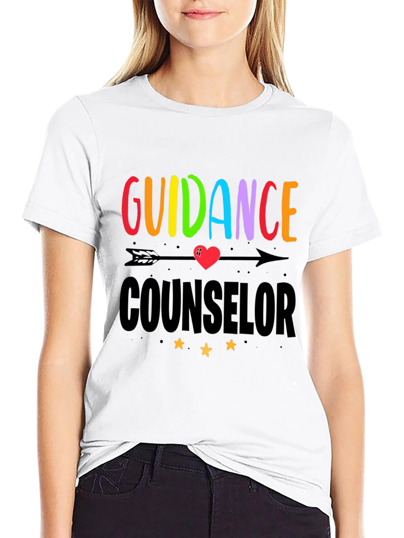 Guidance Counselor Graphic T-Shirt - Arrow Heart Design