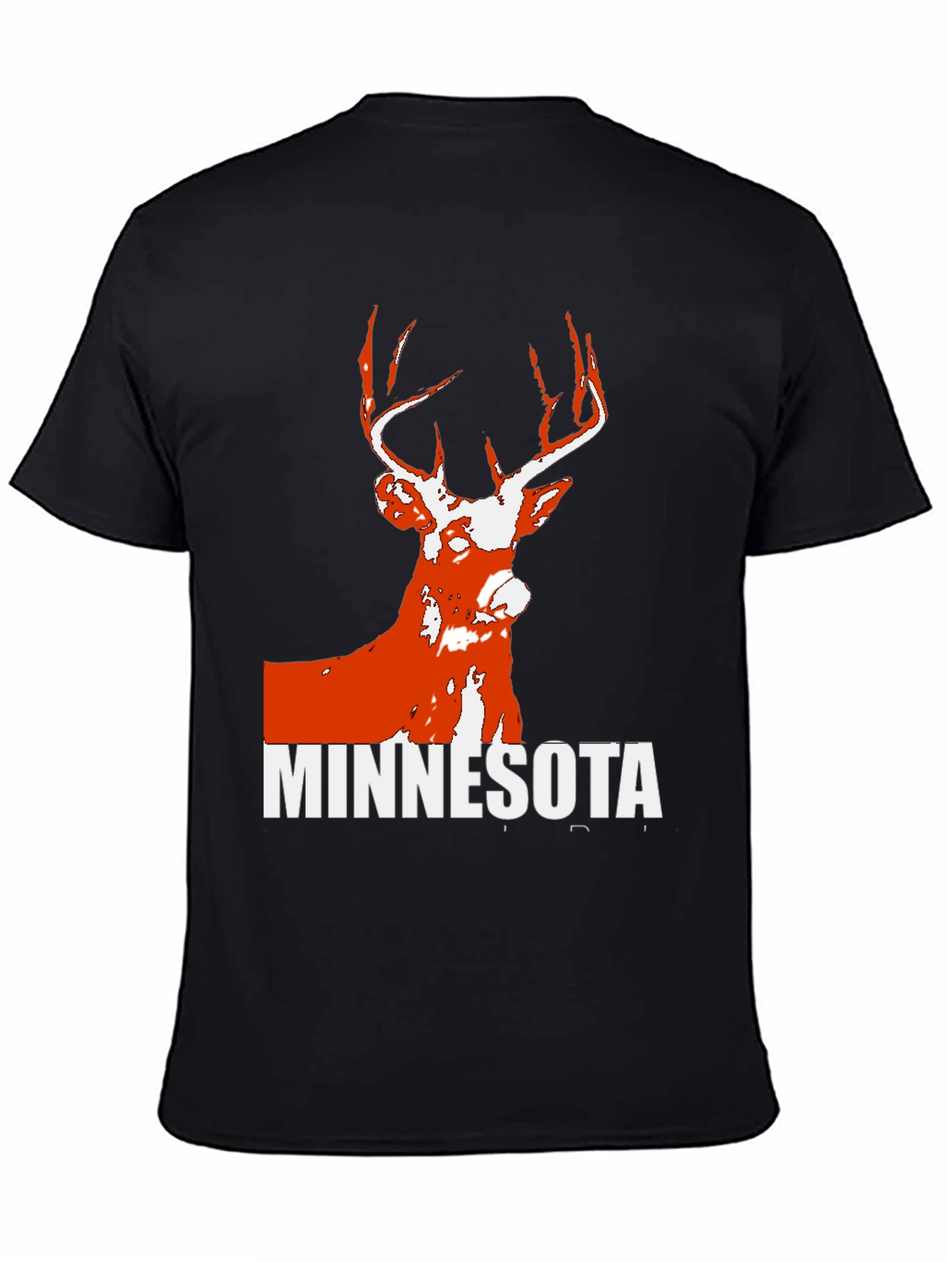 Minnesota Deer Graphic Tee - Black Cotton Blend