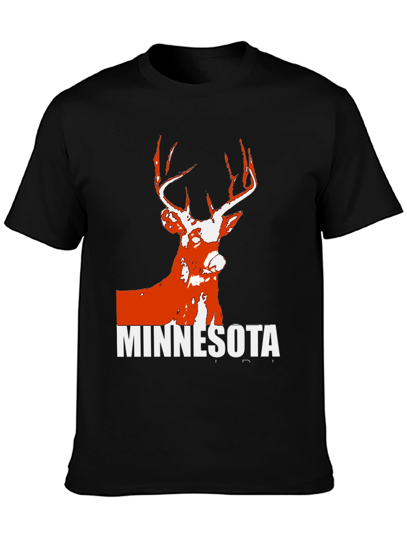 Minnesota Deer Graphic Tee - Black Cotton Blend
