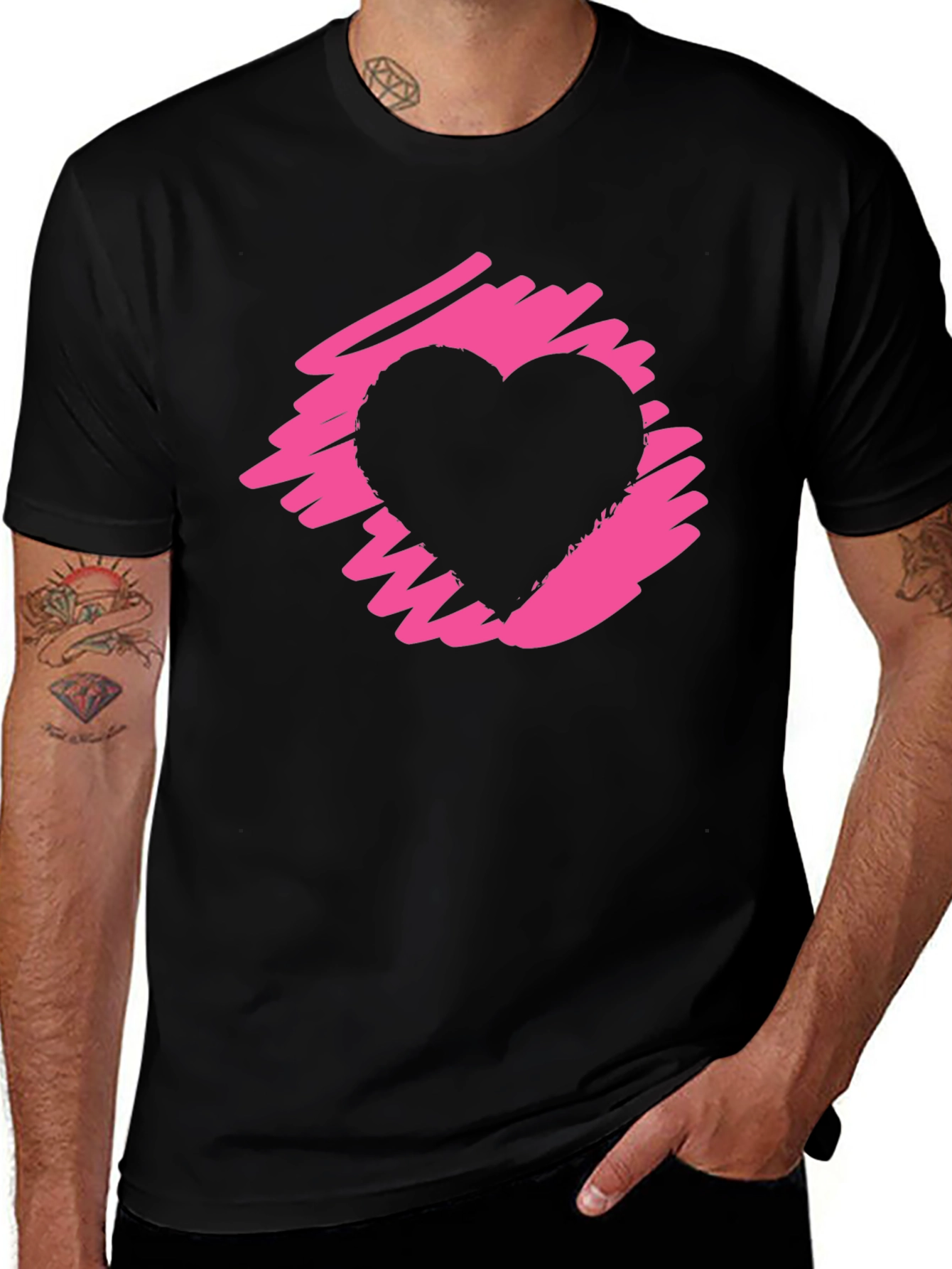 Heart Graphic Black T-Shirt