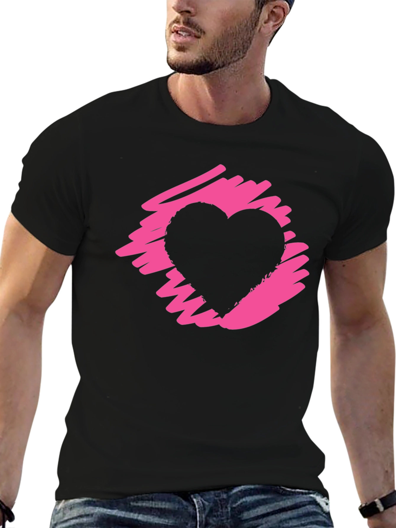 Heart Graphic Black T-Shirt