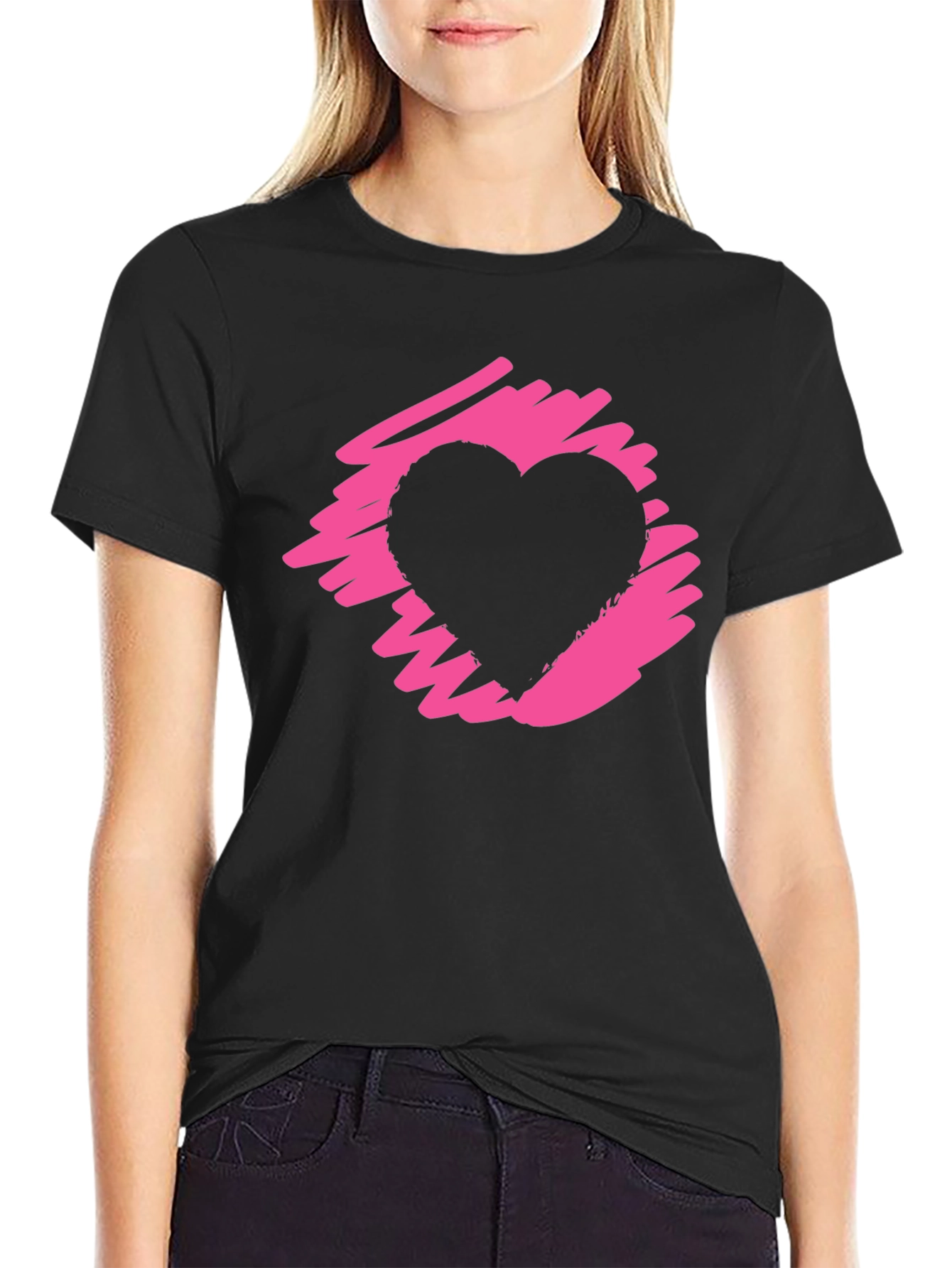 Heart Graphic Black T-Shirt
