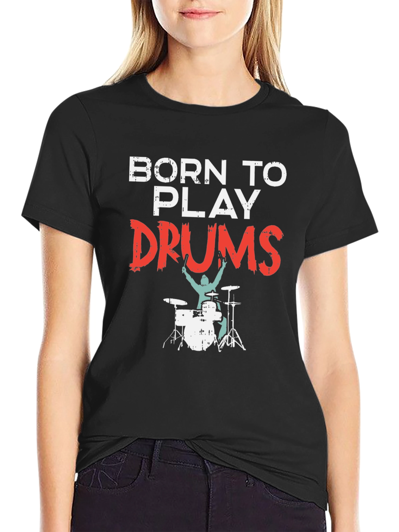 Born to Play Drums Graphic T-Shirt