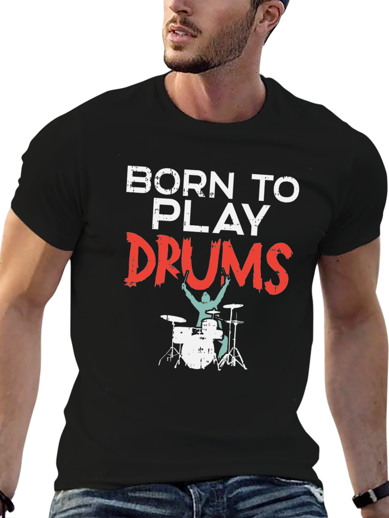 Born to Play Drums Graphic T-Shirt