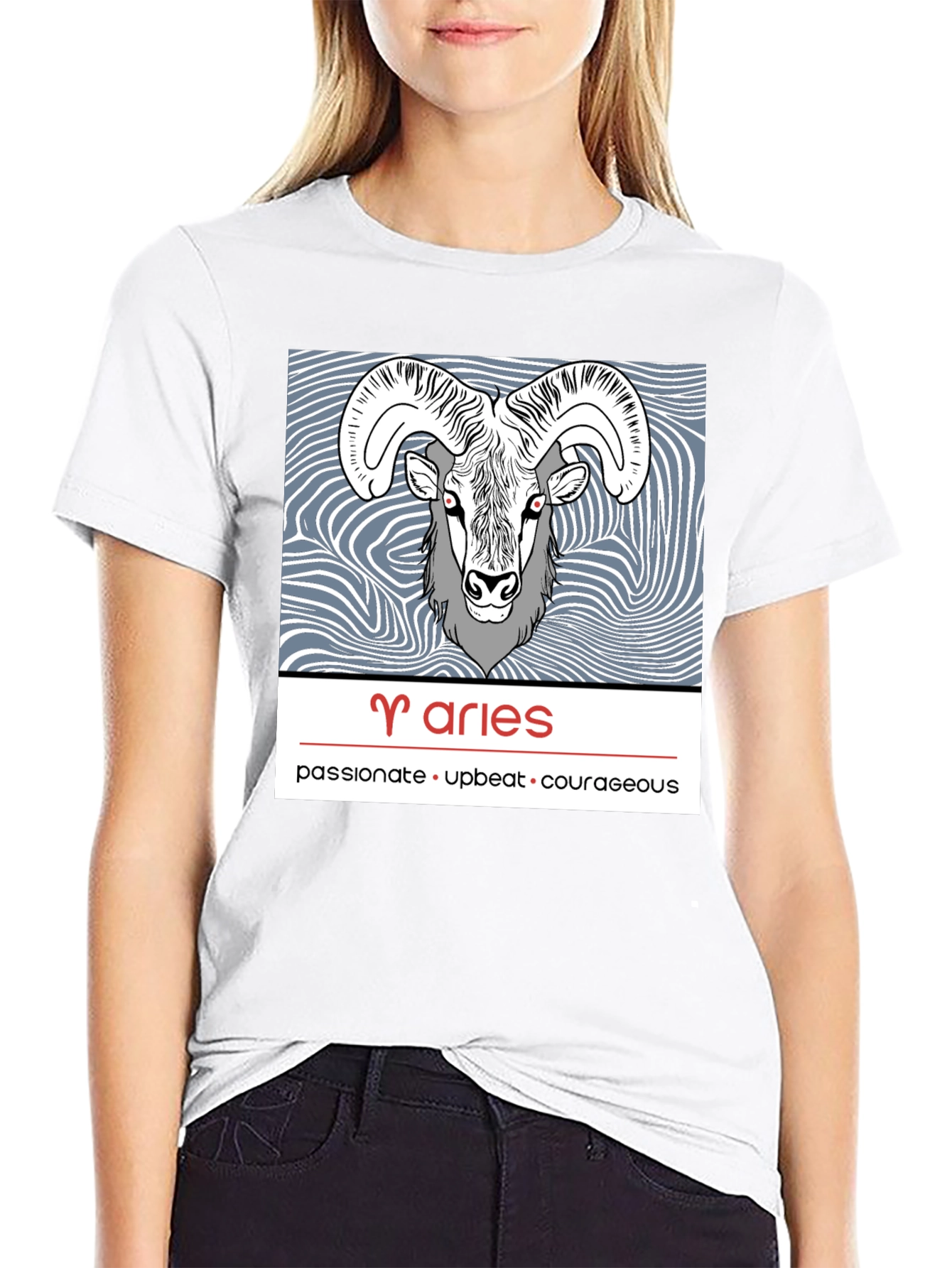 Aries Zodiac T-Shirt - Passionate Upbeat Courageous