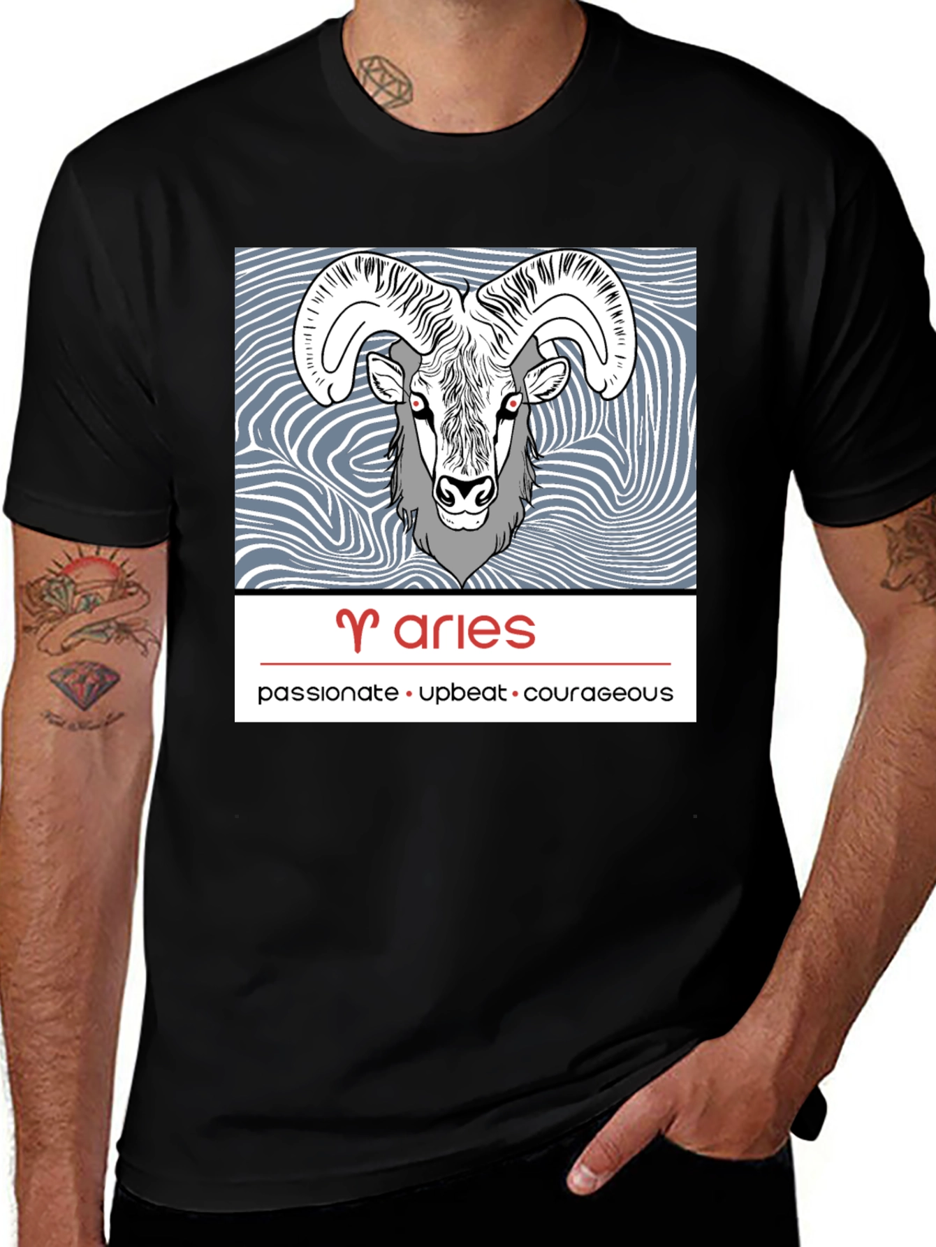 Aries Zodiac T-Shirt - Passionate Upbeat Courageous