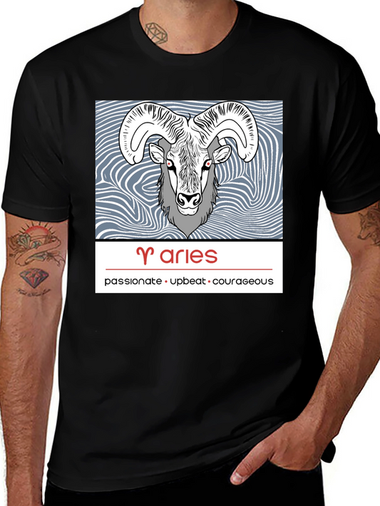 Aries Zodiac T-Shirt - Passionate Upbeat Courageous