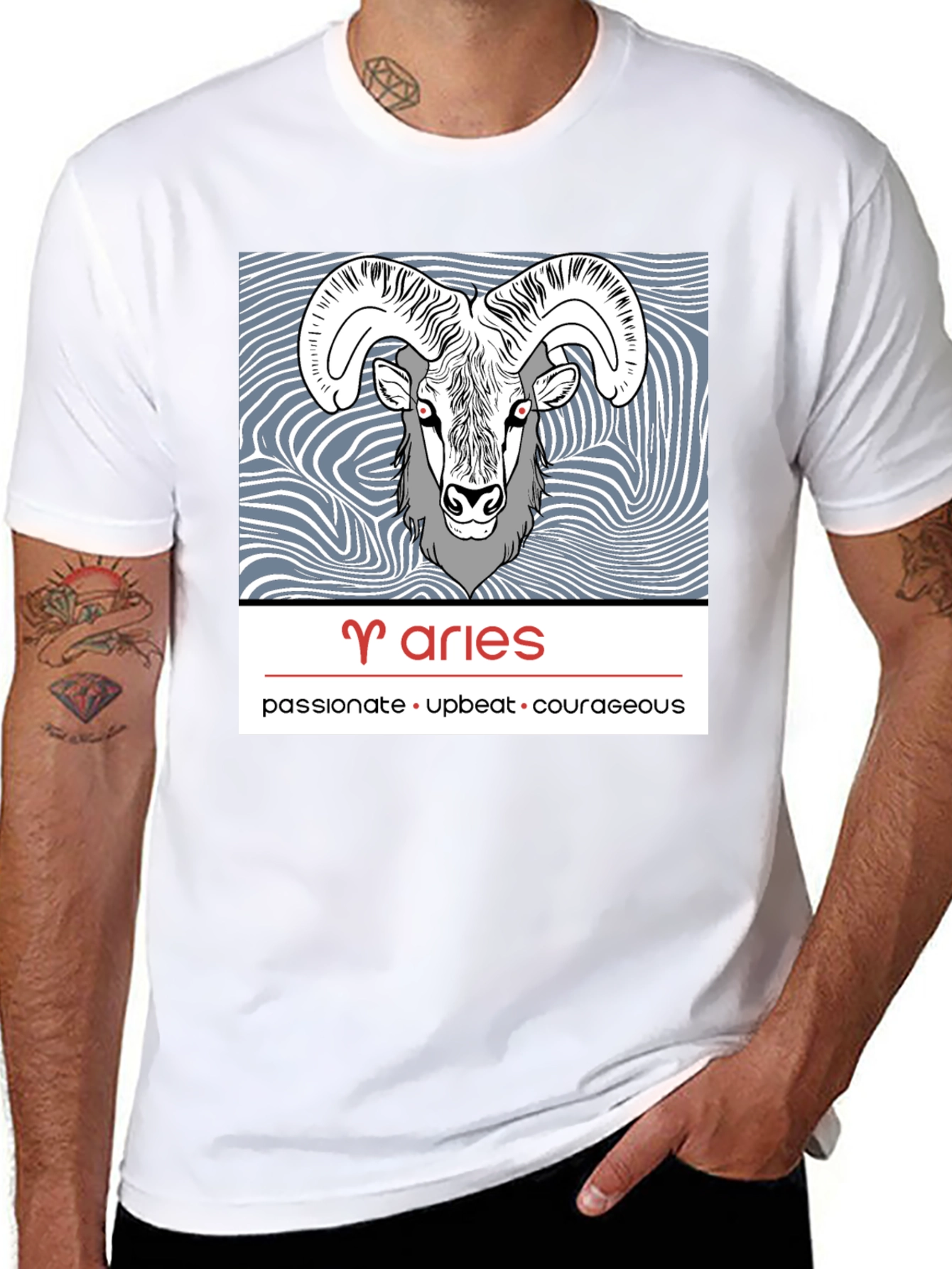 Aries Zodiac T-Shirt - Passionate Upbeat Courageous