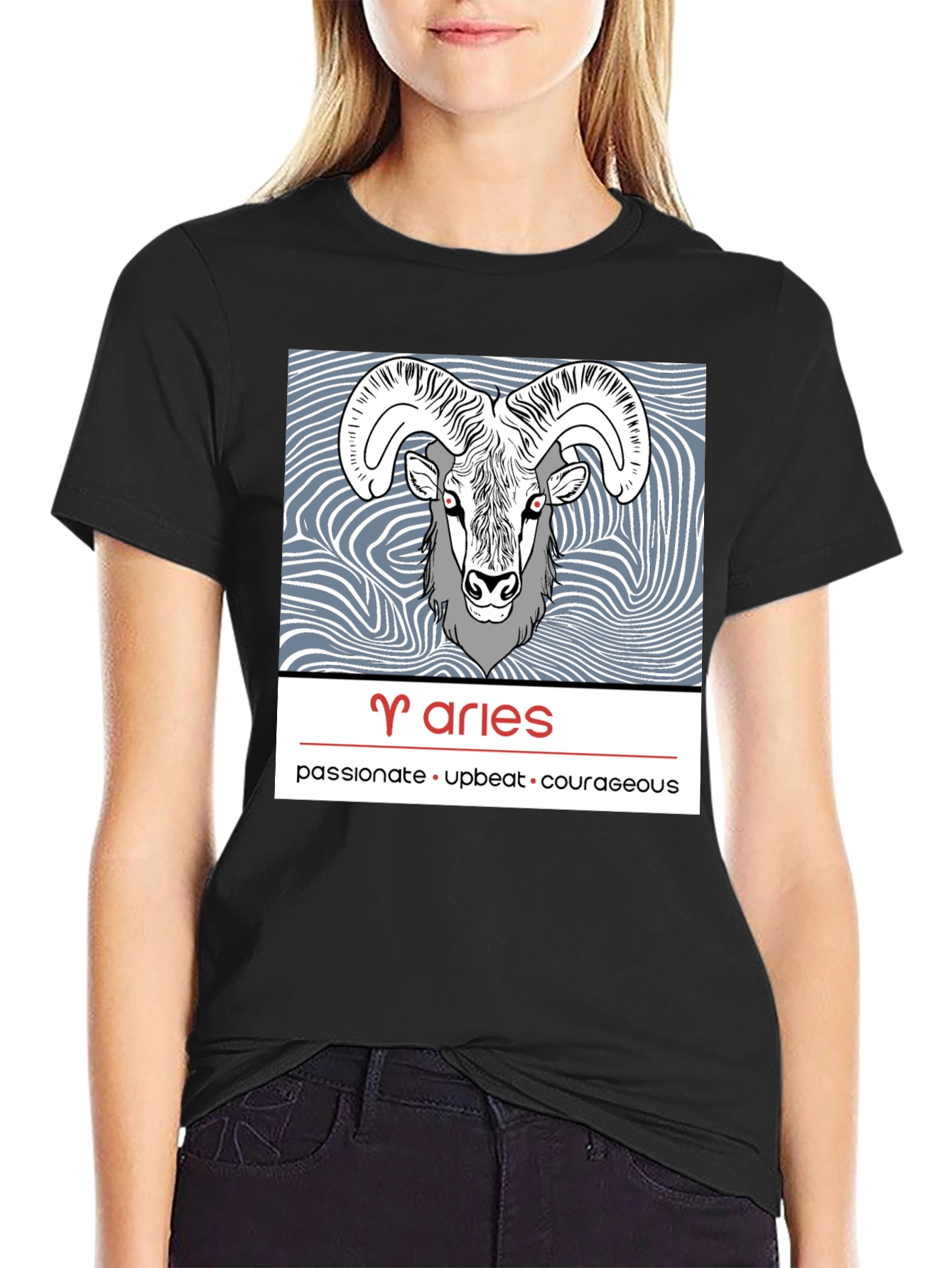 Aries Zodiac T-Shirt - Passionate Upbeat Courageous